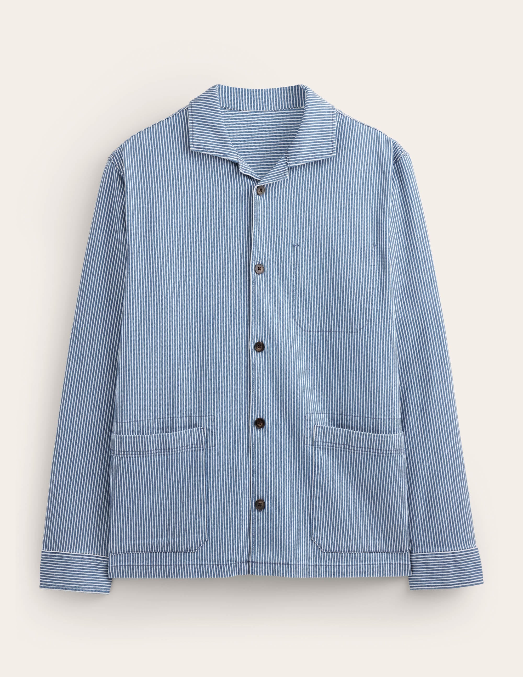 Twill Overshirt-Indigo Ticking - Image 5