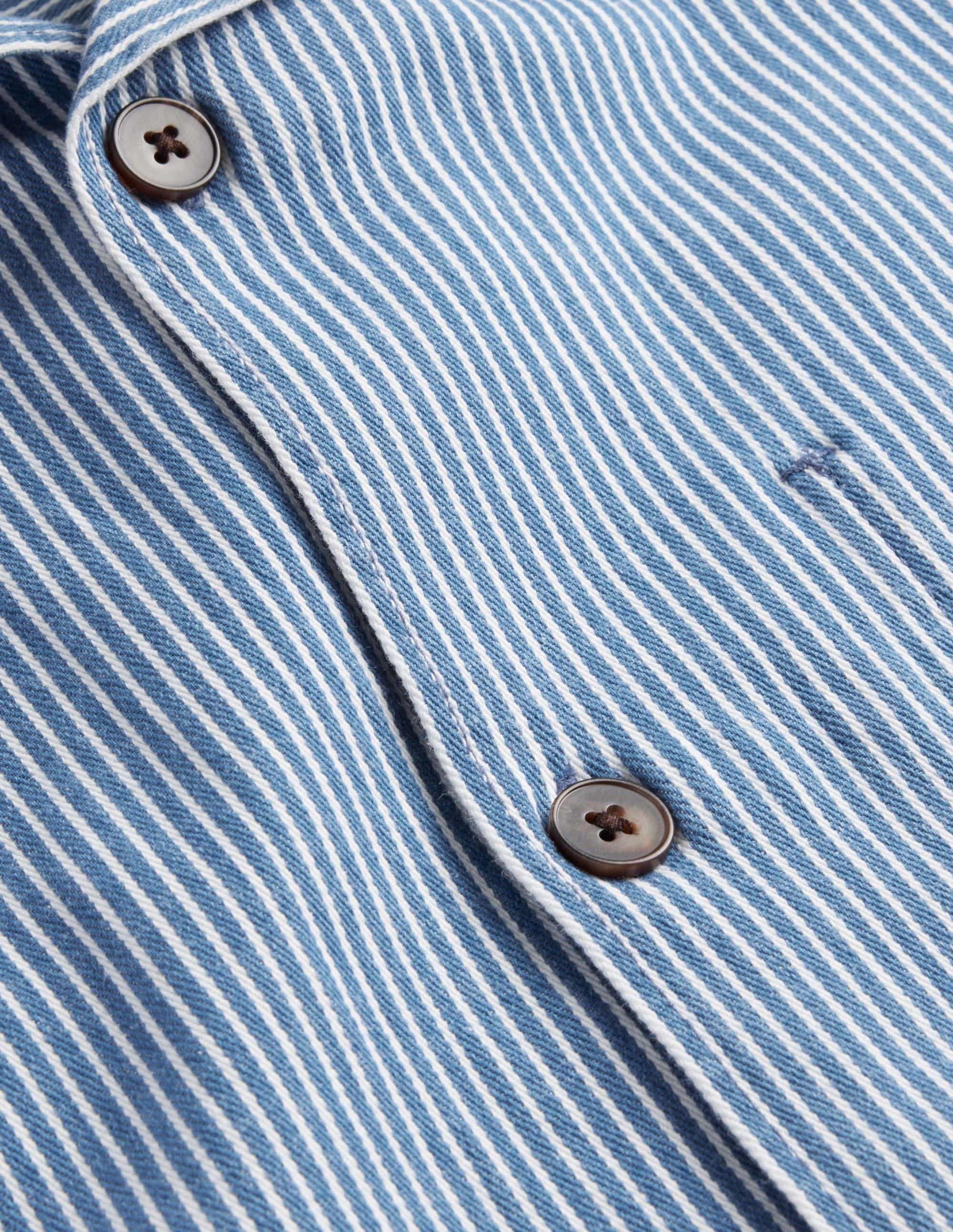 Twill Overshirt-Indigo Ticking - Image 6