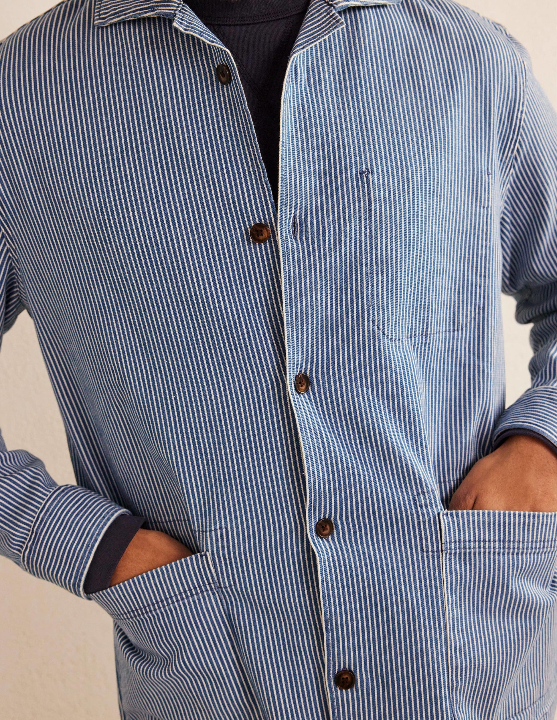 Twill Overshirt-Indigo Ticking-2