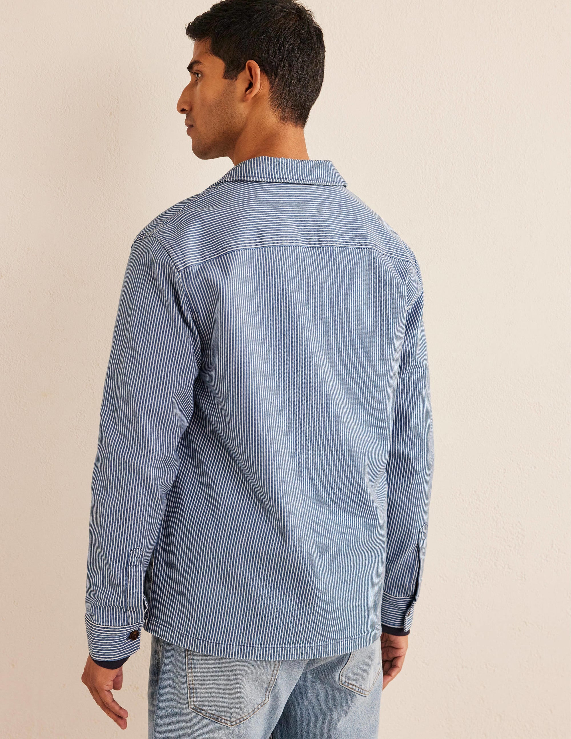 Twill Overshirt-Indigo Ticking - Image 3