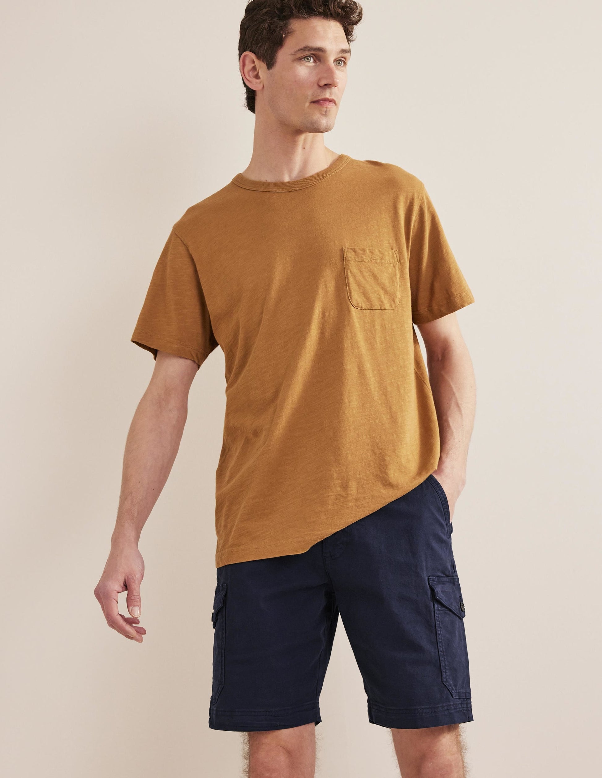 Garment Dye Cargo Shorts-French Navy-1