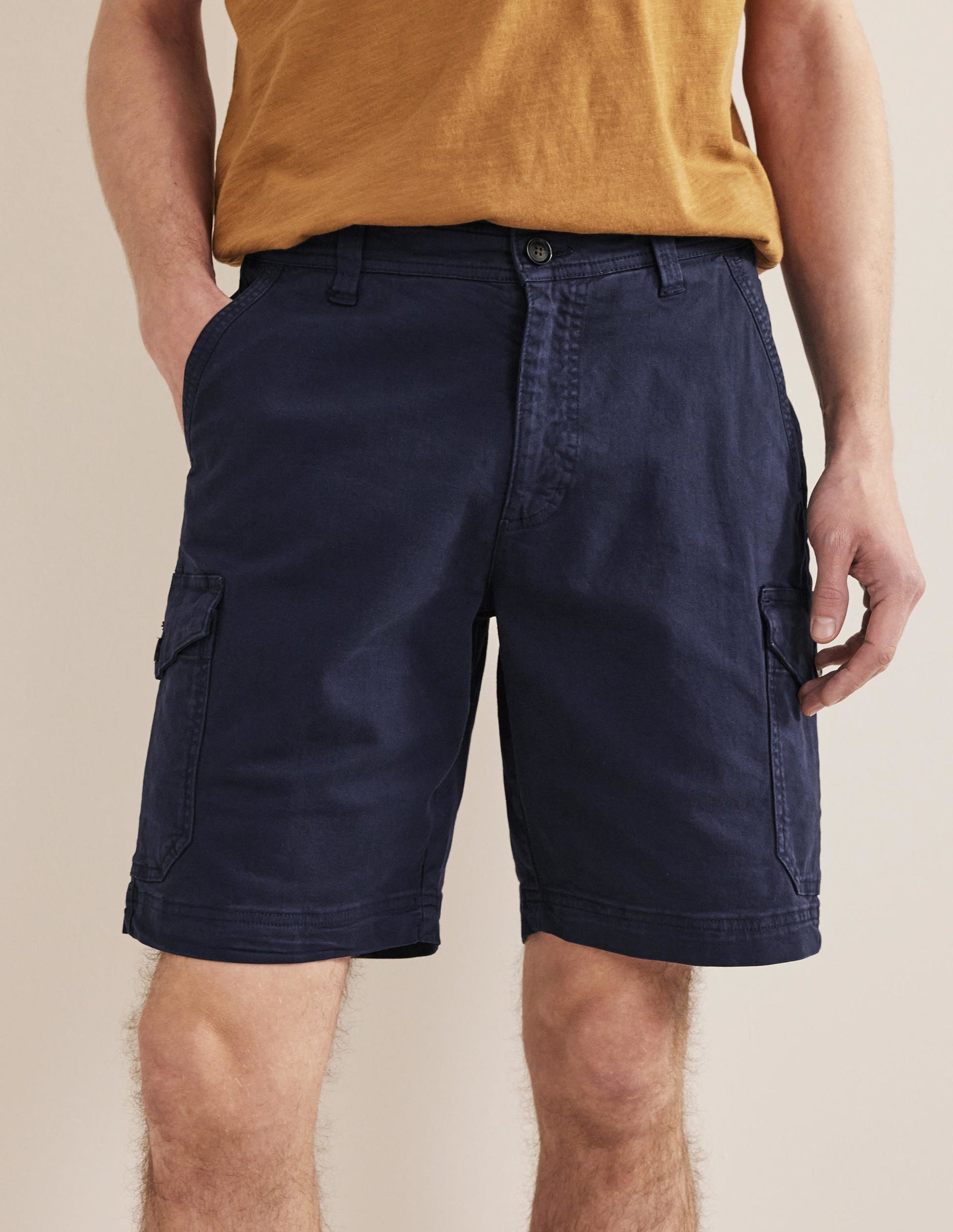 Garment Dye Cargo Shorts-French Navy-4