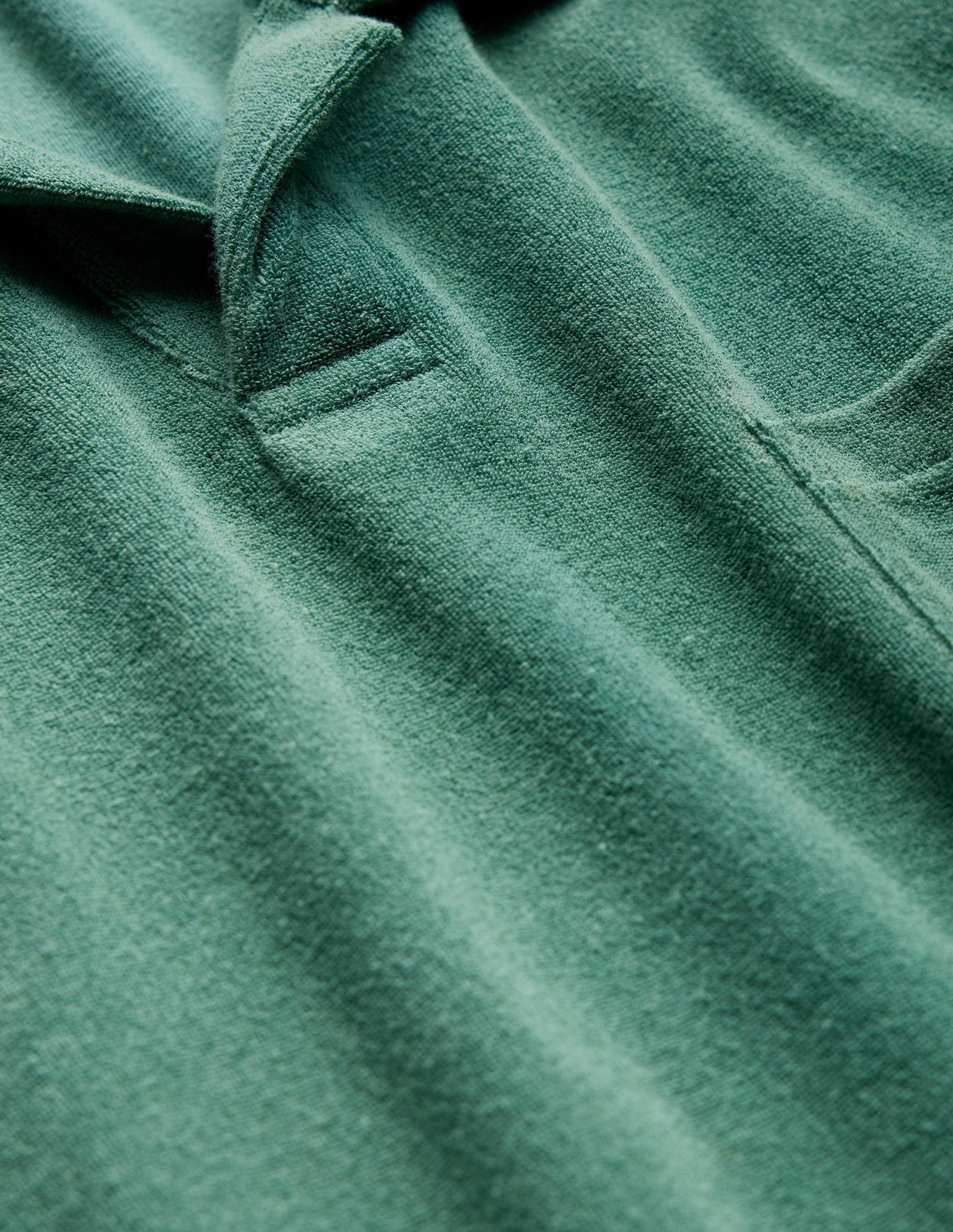 Open Collar Terry Polo-Deep Sea Green-6