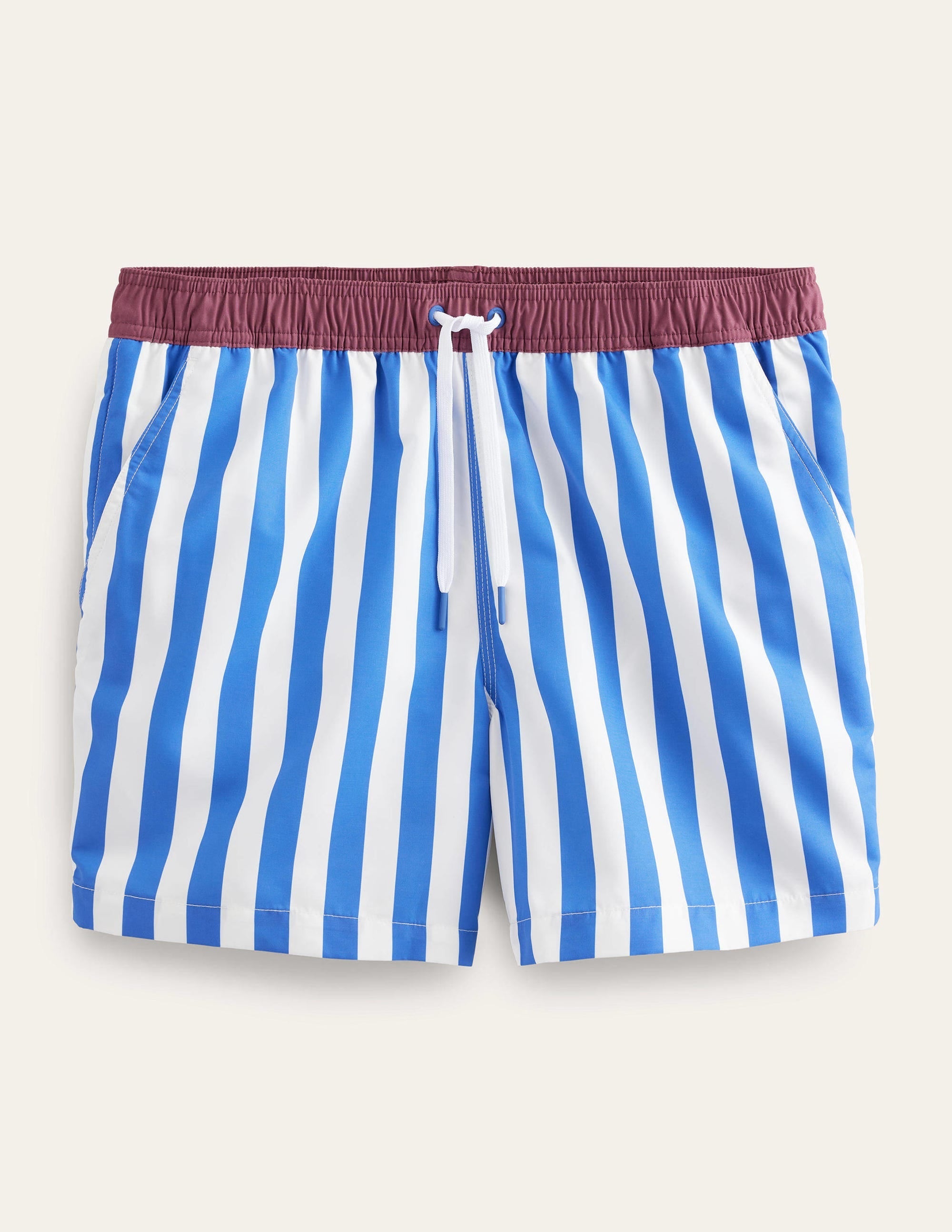 Elasticated Waist Swim Short-Blue Heron and White Stripe - Image 5