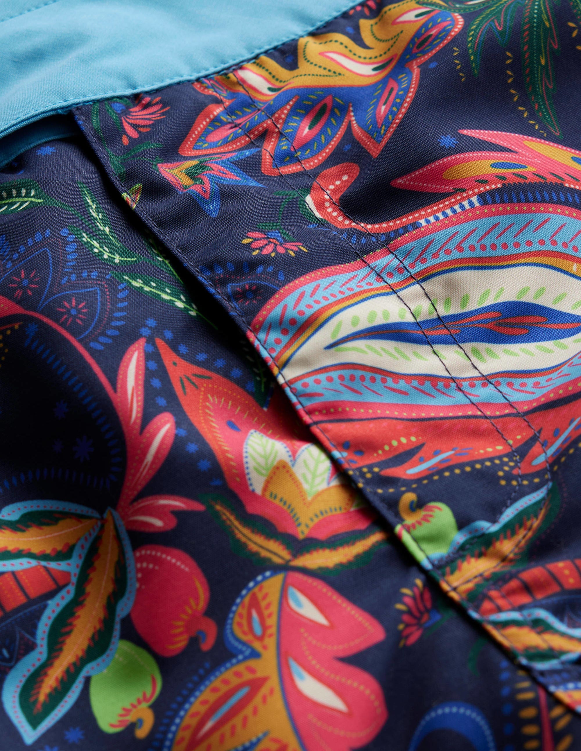 Fixed Waist Swim Short-Multi Pineapple Paisley - Image 6