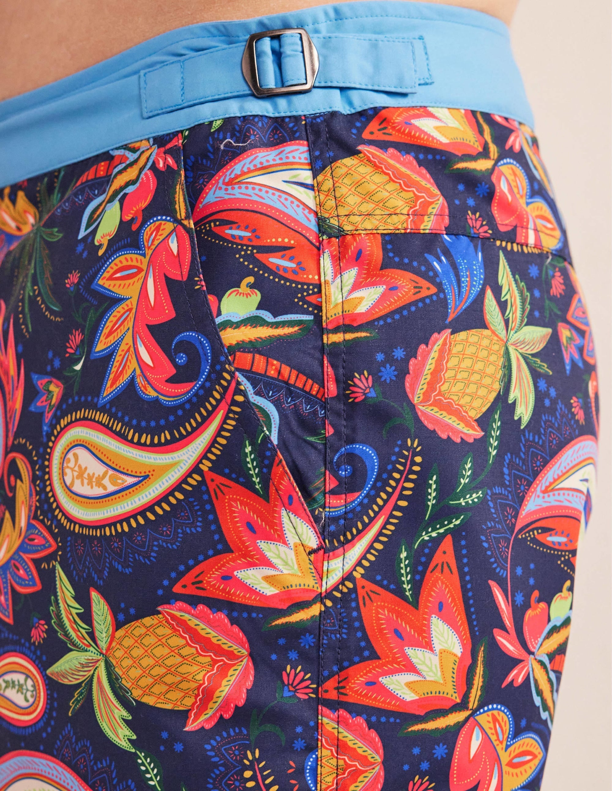 Fixed Waist Swim Short-Multi Pineapple Paisley - Image 2