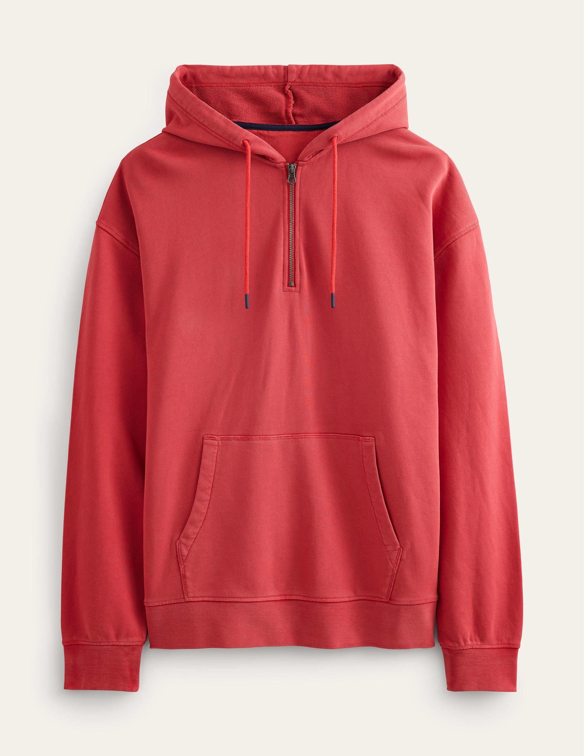 Garment Dye Half Zip Hoodie-Pompeian Red - Image 5