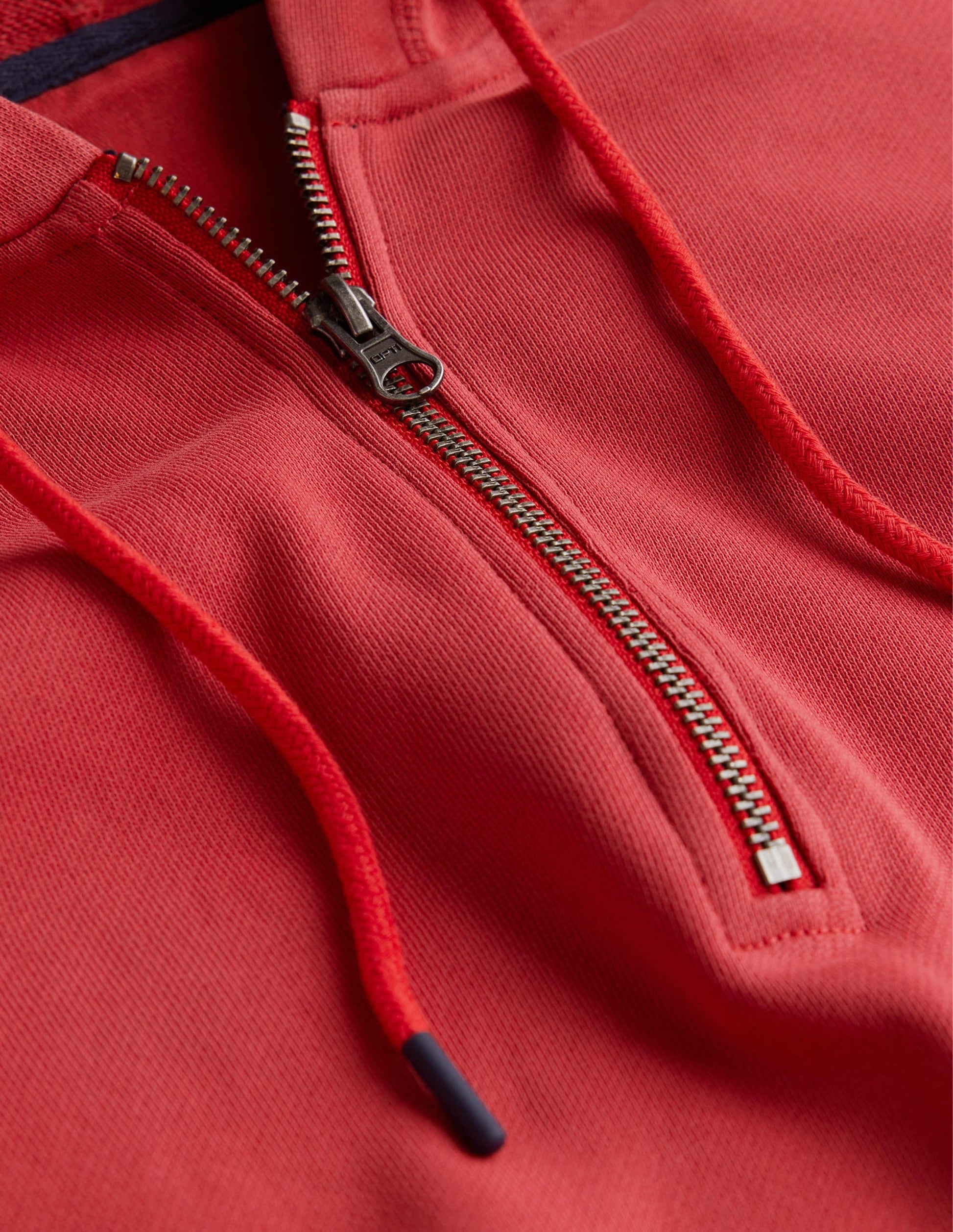 Garment Dye Half Zip Hoodie-Pompeian Red-6