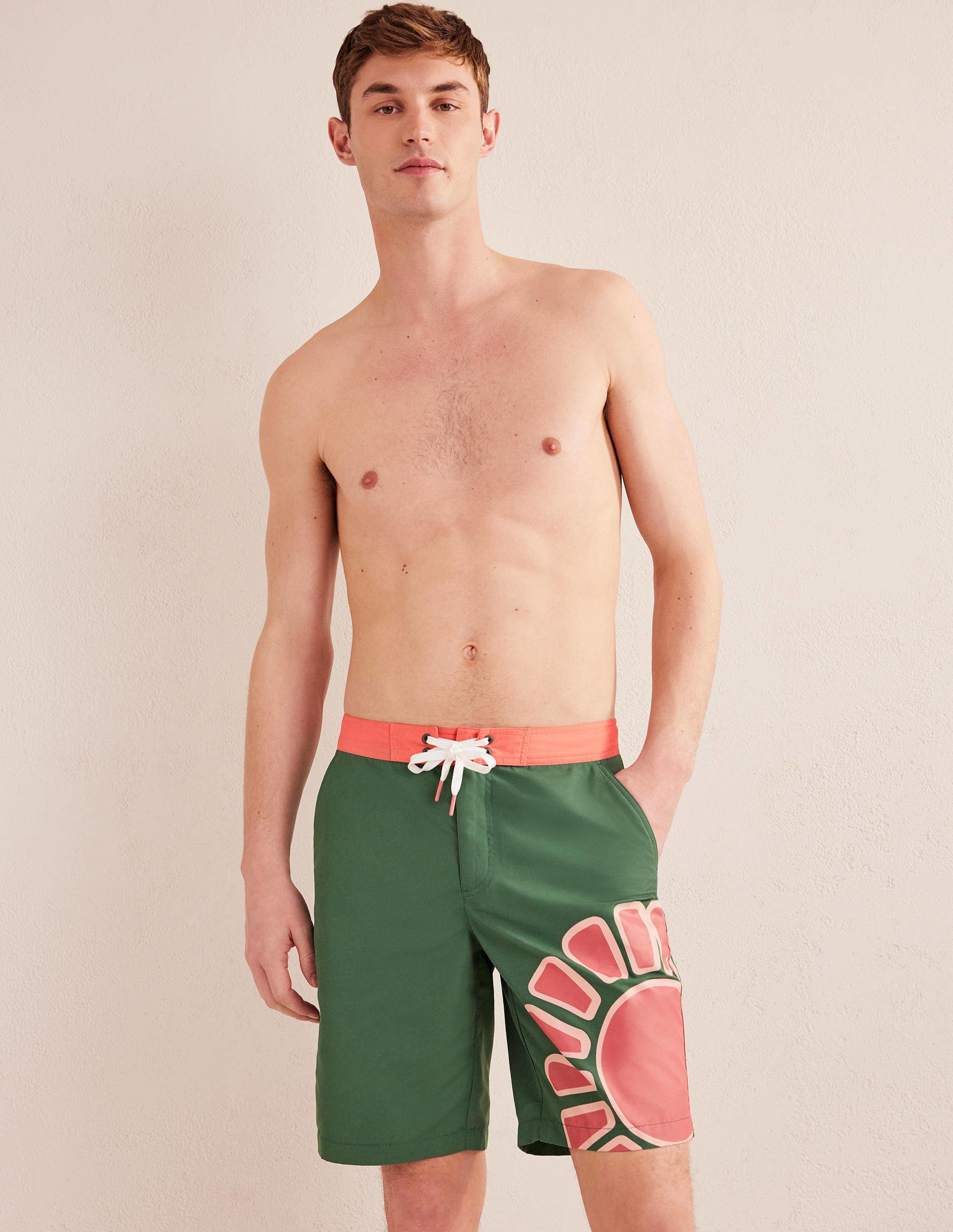 Fixed Waist Board Short-Palm Leaf Sun - Image 1