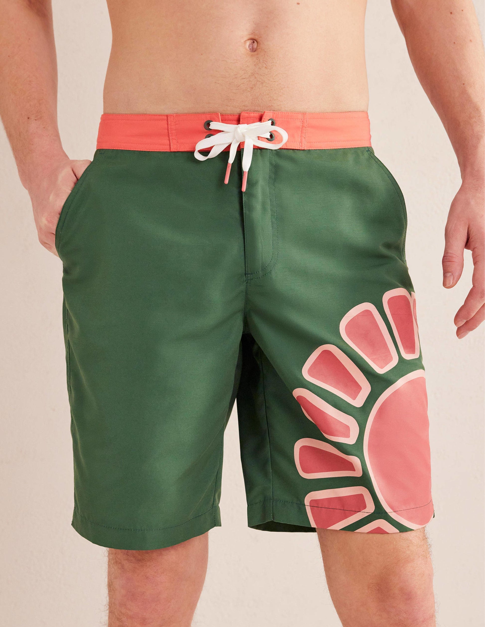 Fixed Waist Board Short-Palm Leaf Sun-5