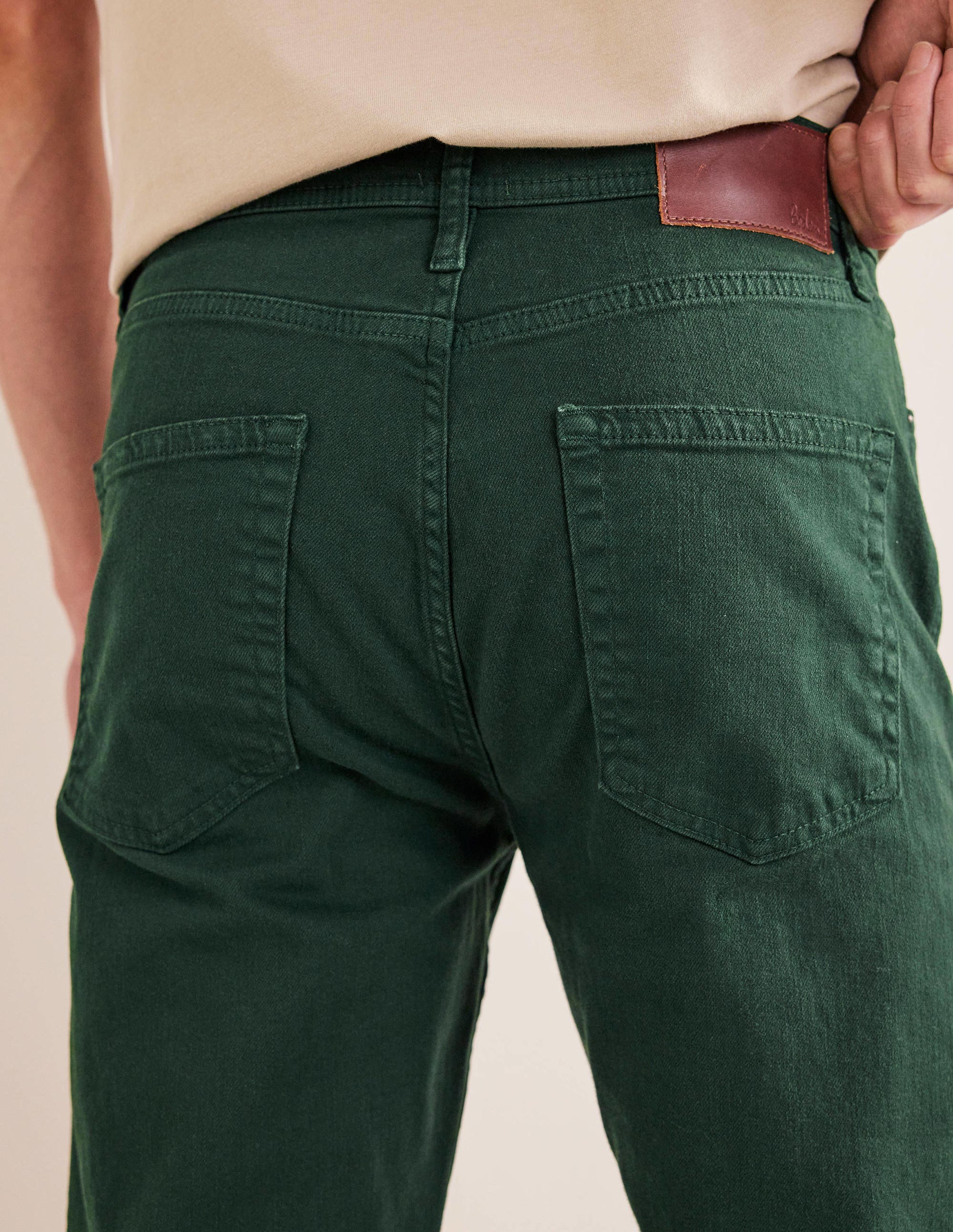 Garment Dye 5 Pocket Trousers-Palm Leaf - Image 2