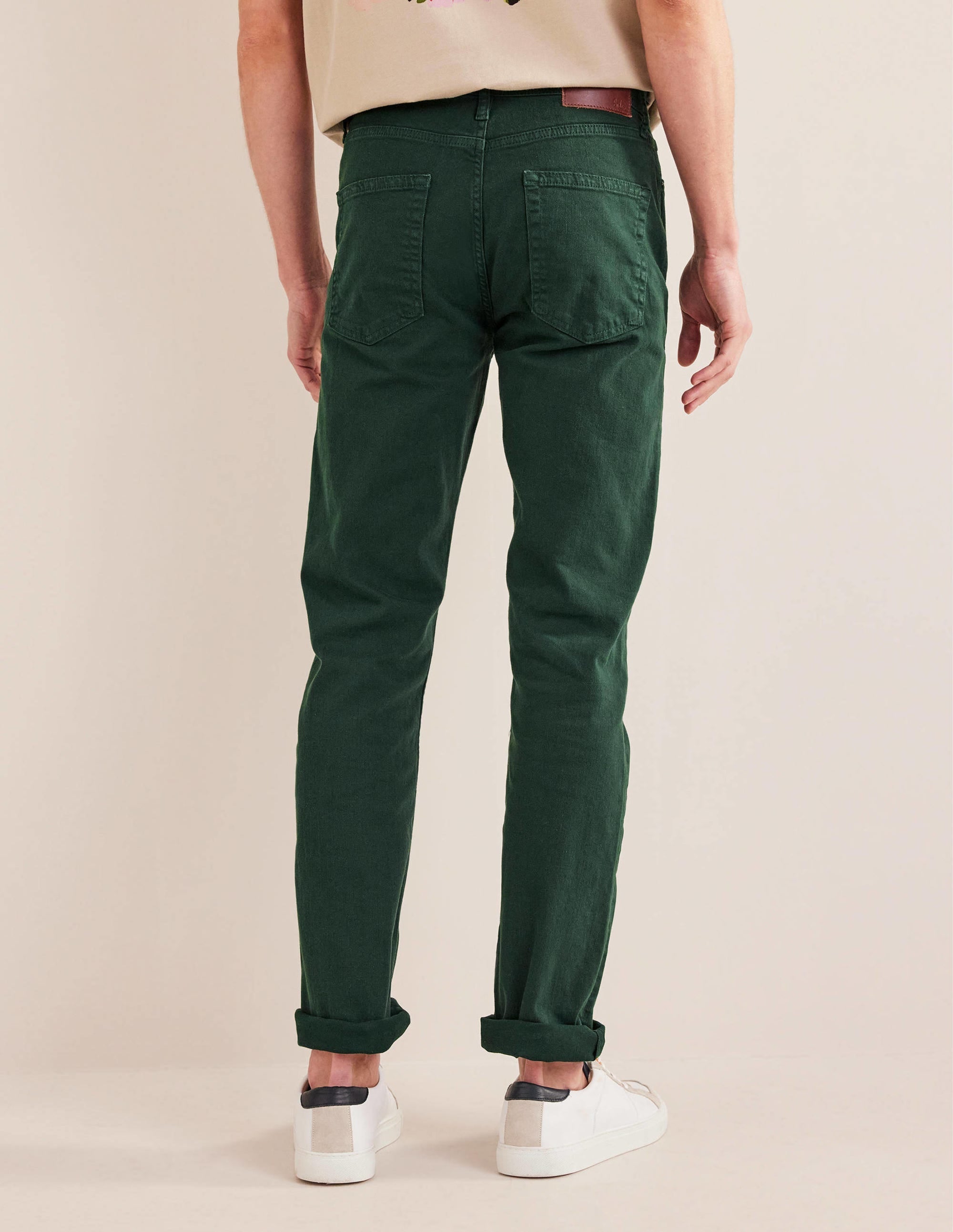 Garment Dye 5 Pocket Trousers-Palm Leaf - Image 3