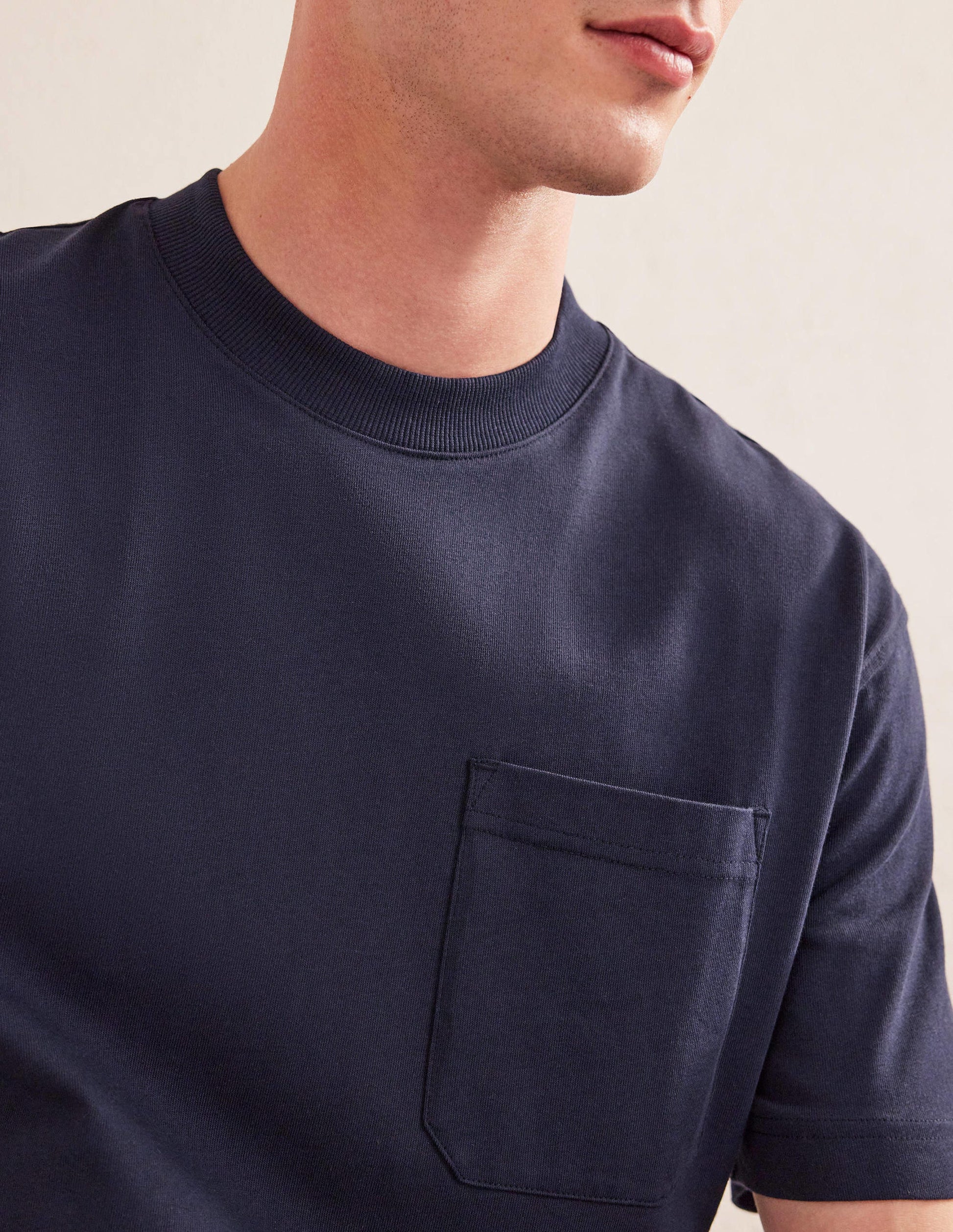 Relaxed Short Sleeve T-shirt-Navy-2
