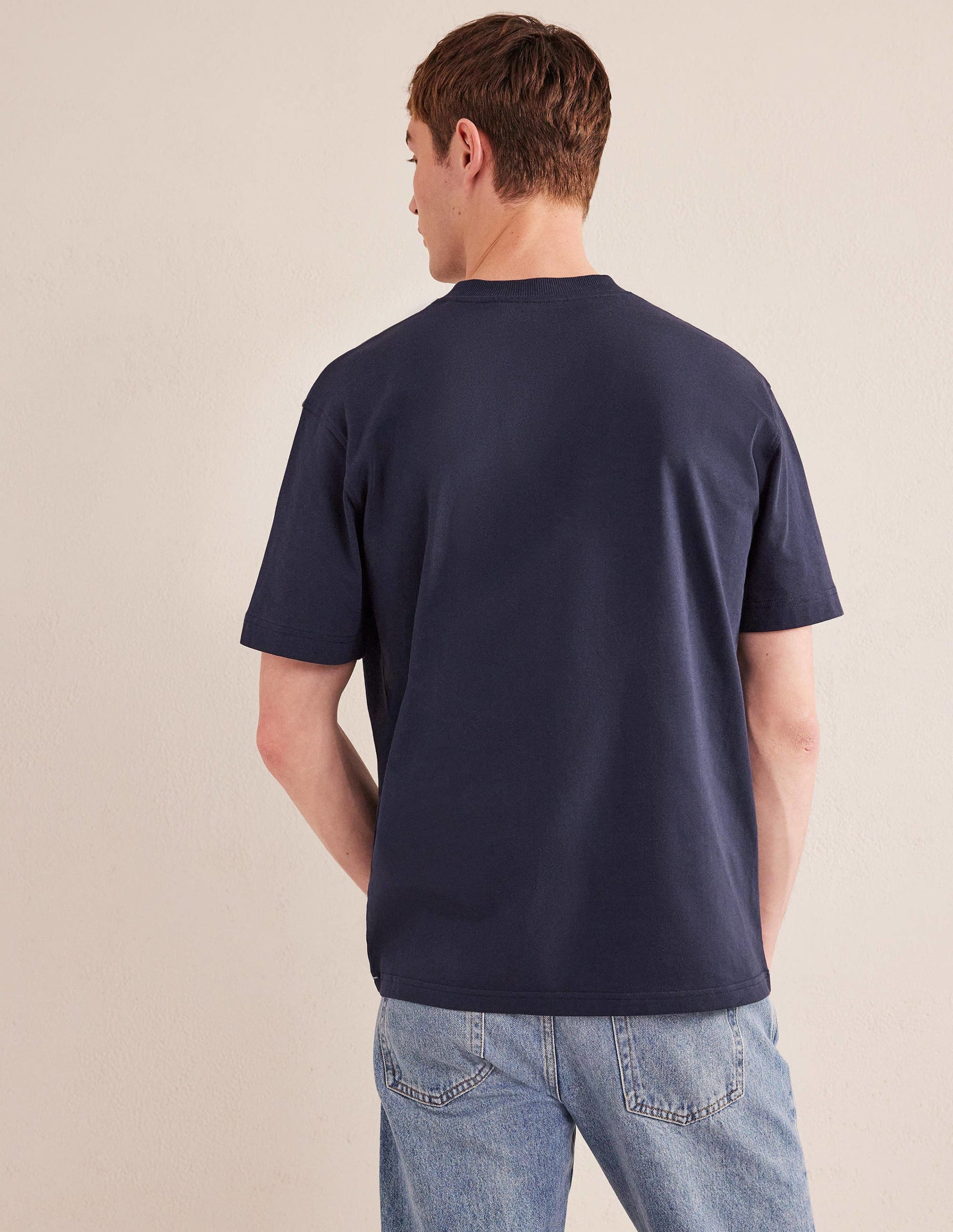 Relaxed Short Sleeve T-shirt-Navy-3