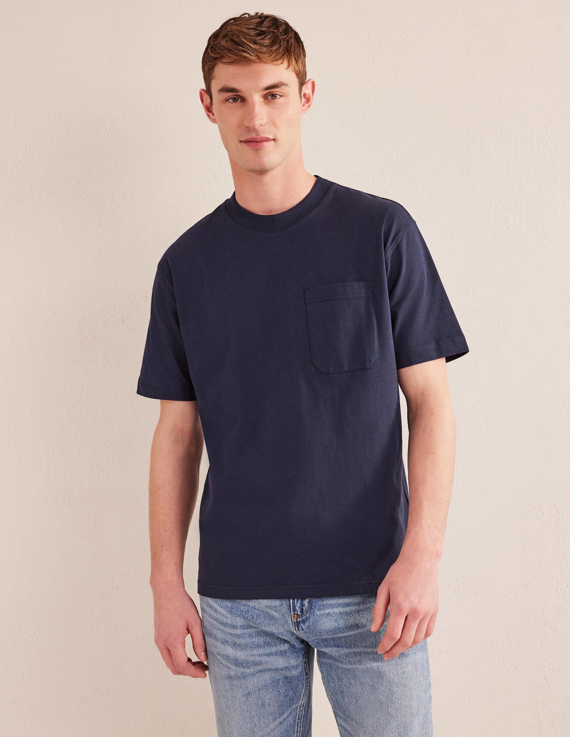 Relaxed Short Sleeve T-shirt-Navy-4