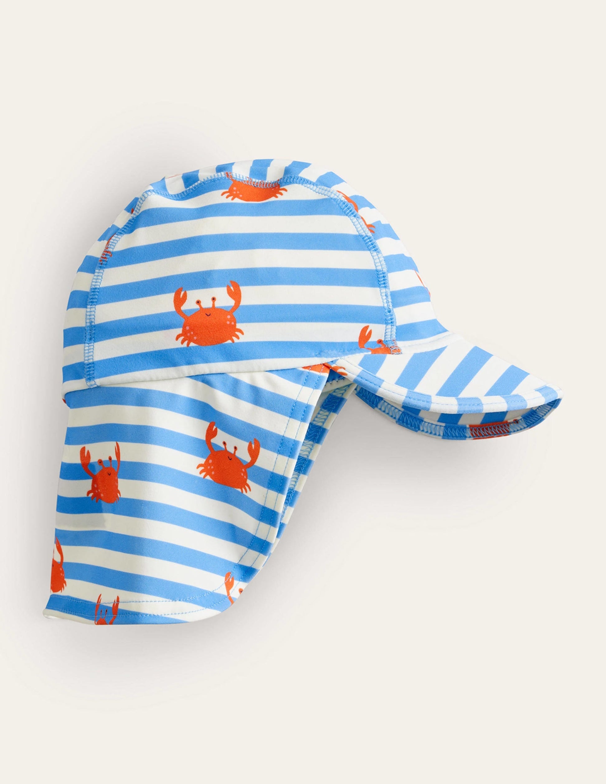 Printed Sun-Safe Swim Hat-Bonnie Blue Crab Stripe-1