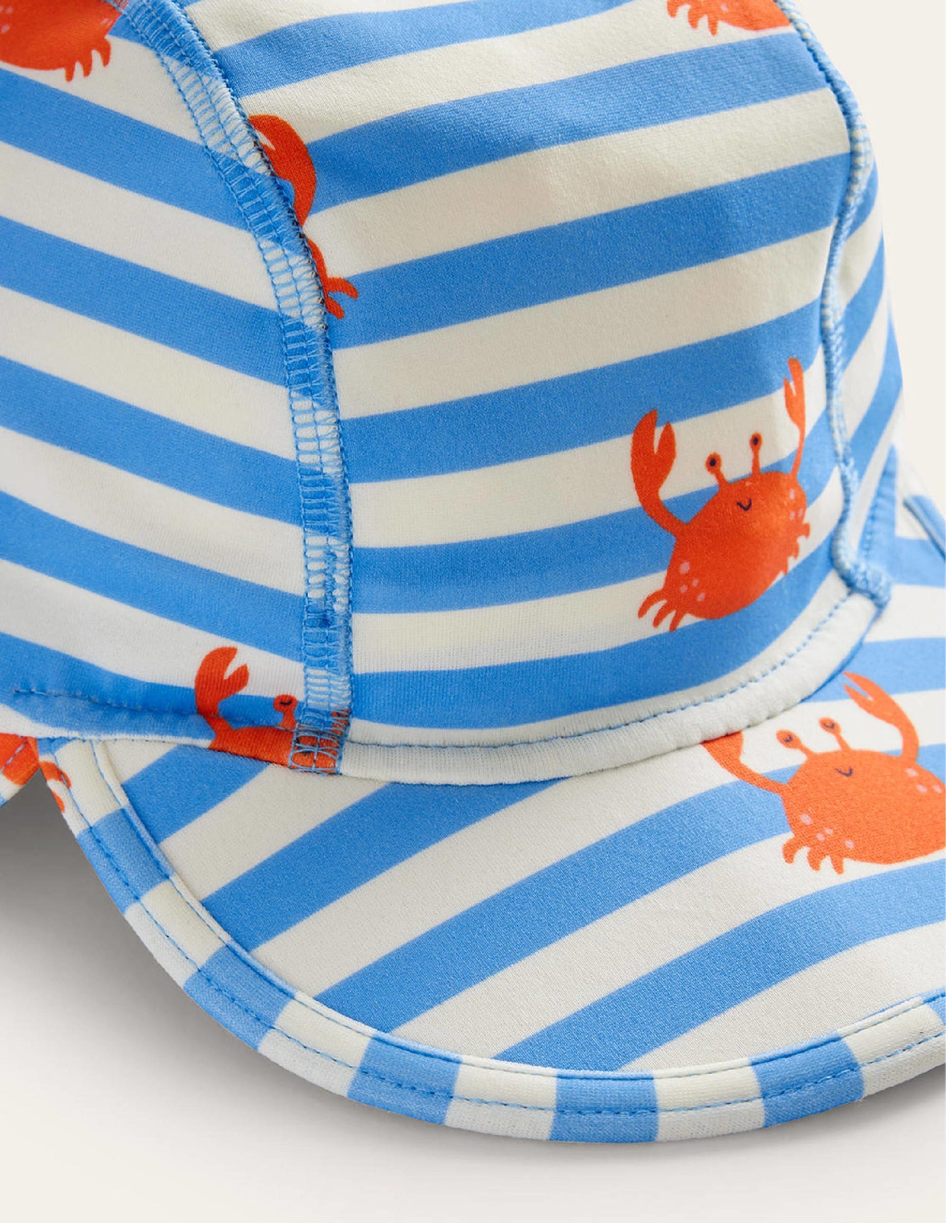 Printed Sun-Safe Swim Hat-Bonnie Blue Crab Stripe-2