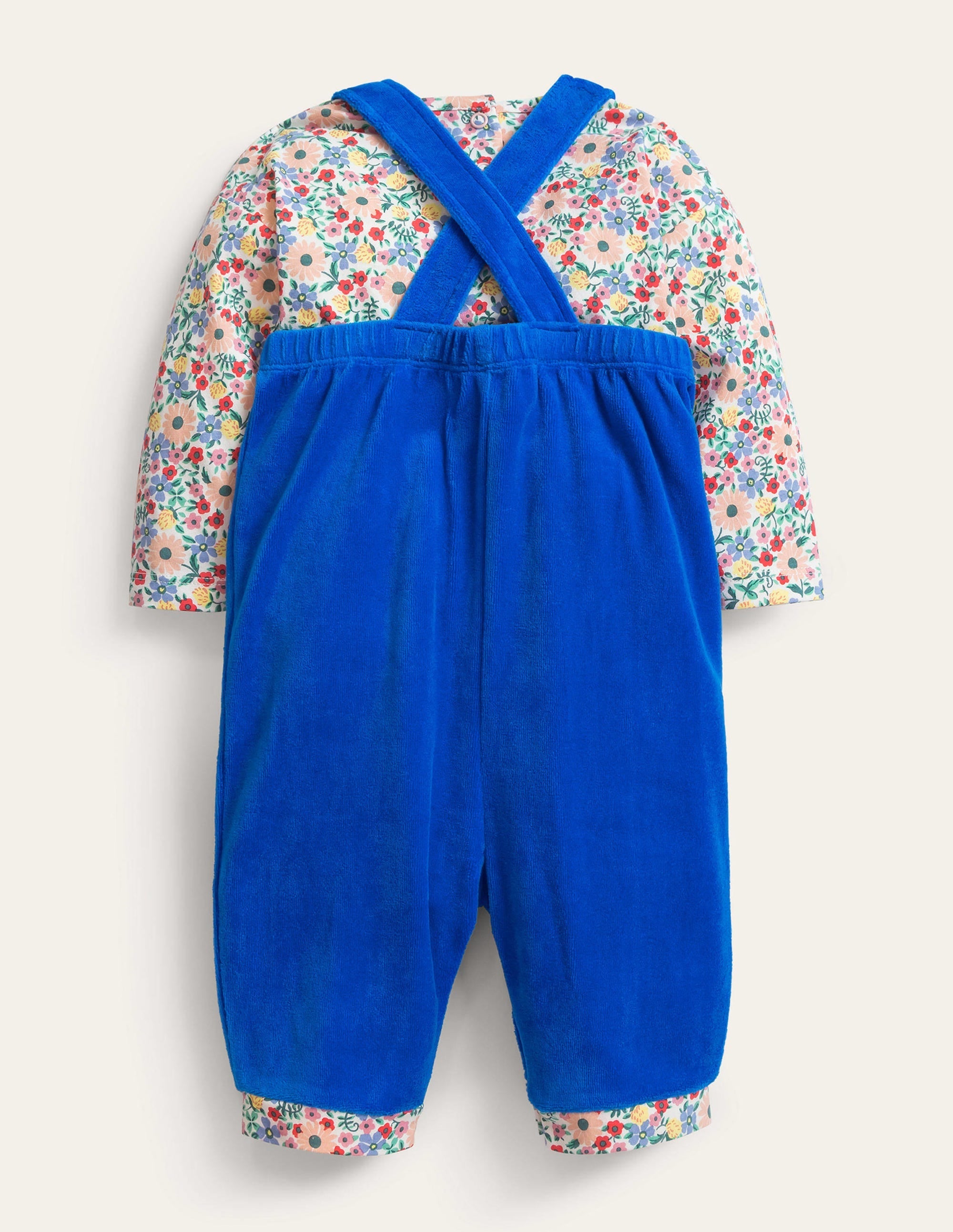 Velour Dungaree Set-Multi Fossil Floral - Image 2