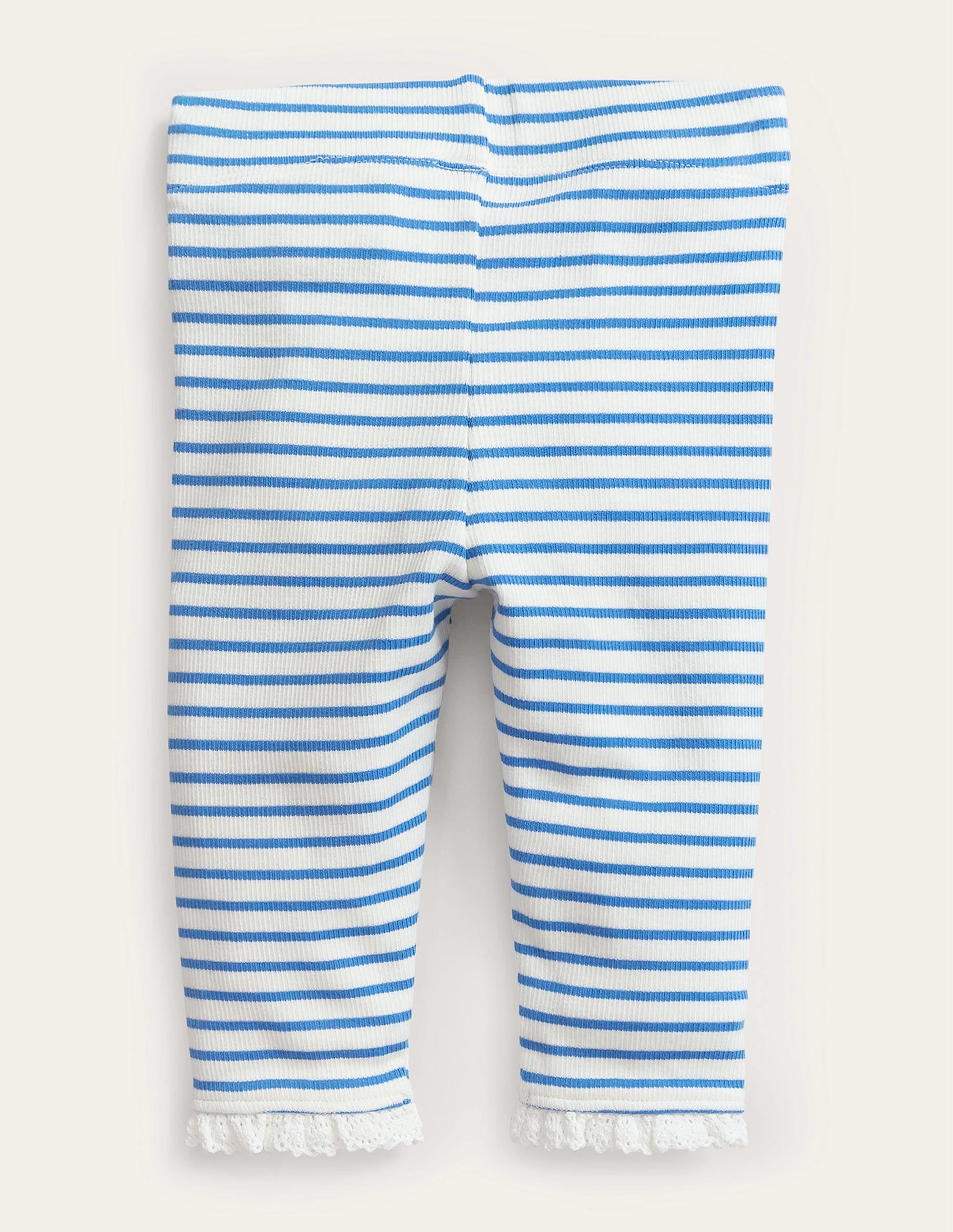 Ribbed Lace Leggings-Ivory/Penzance Blue - Image 2