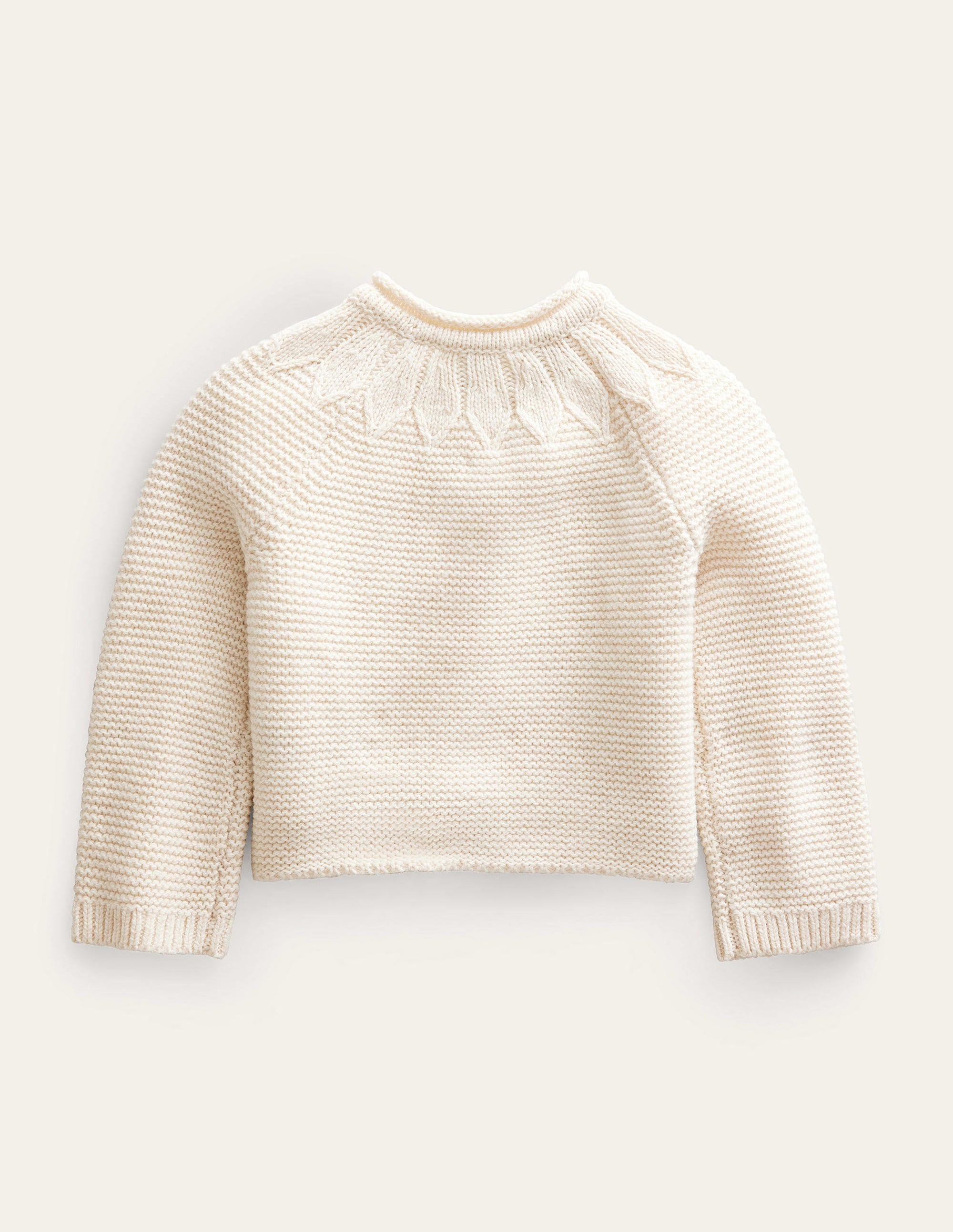 Pointelle Yoke Cardigan-Ivory - Image 2