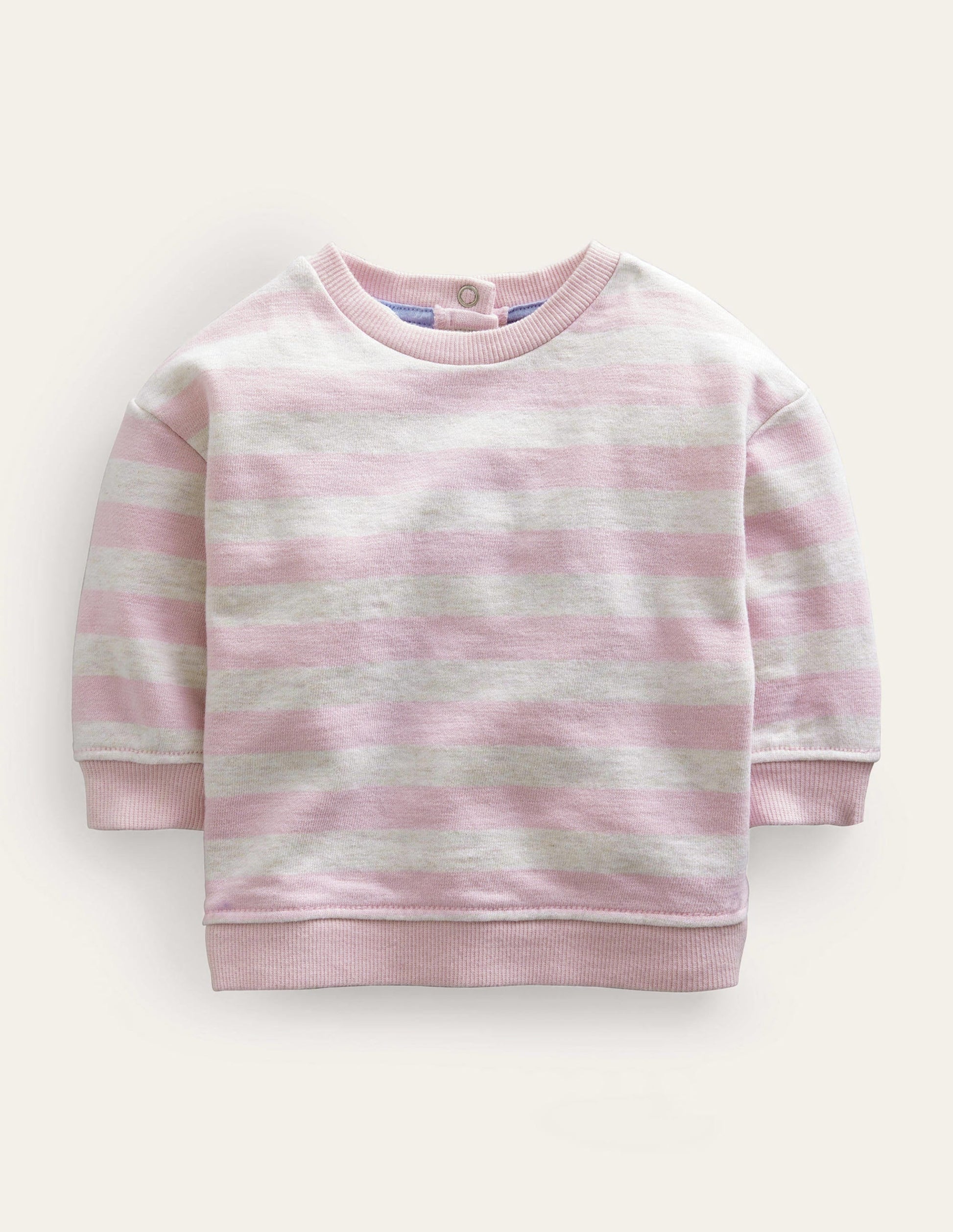 Stripy Sweatshirt-Oatmeal/Pink-1