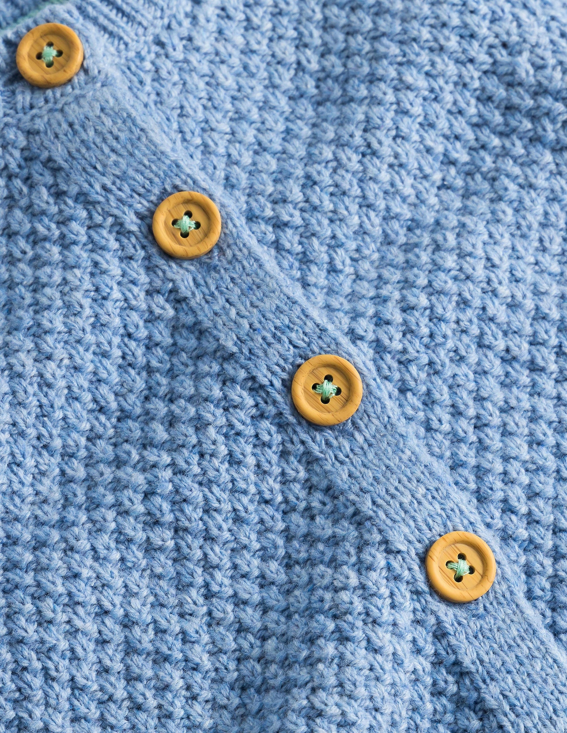 Chunky Textured Cardigan-Dusty Blue Marl-3