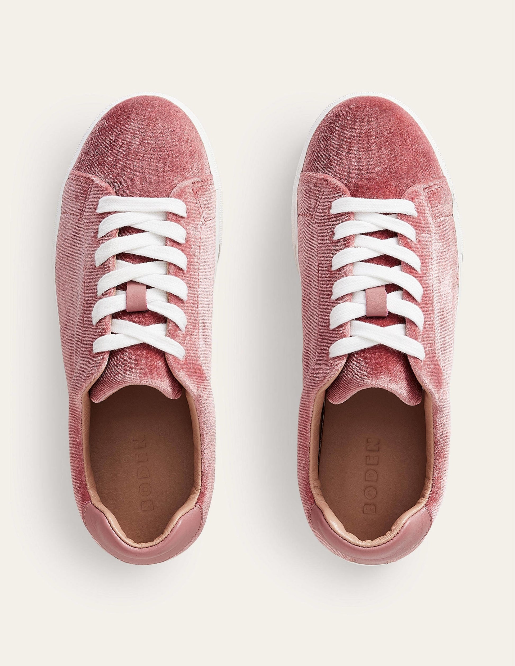 Velvet Flatform Trainer-Dusty Rose Velvet-5