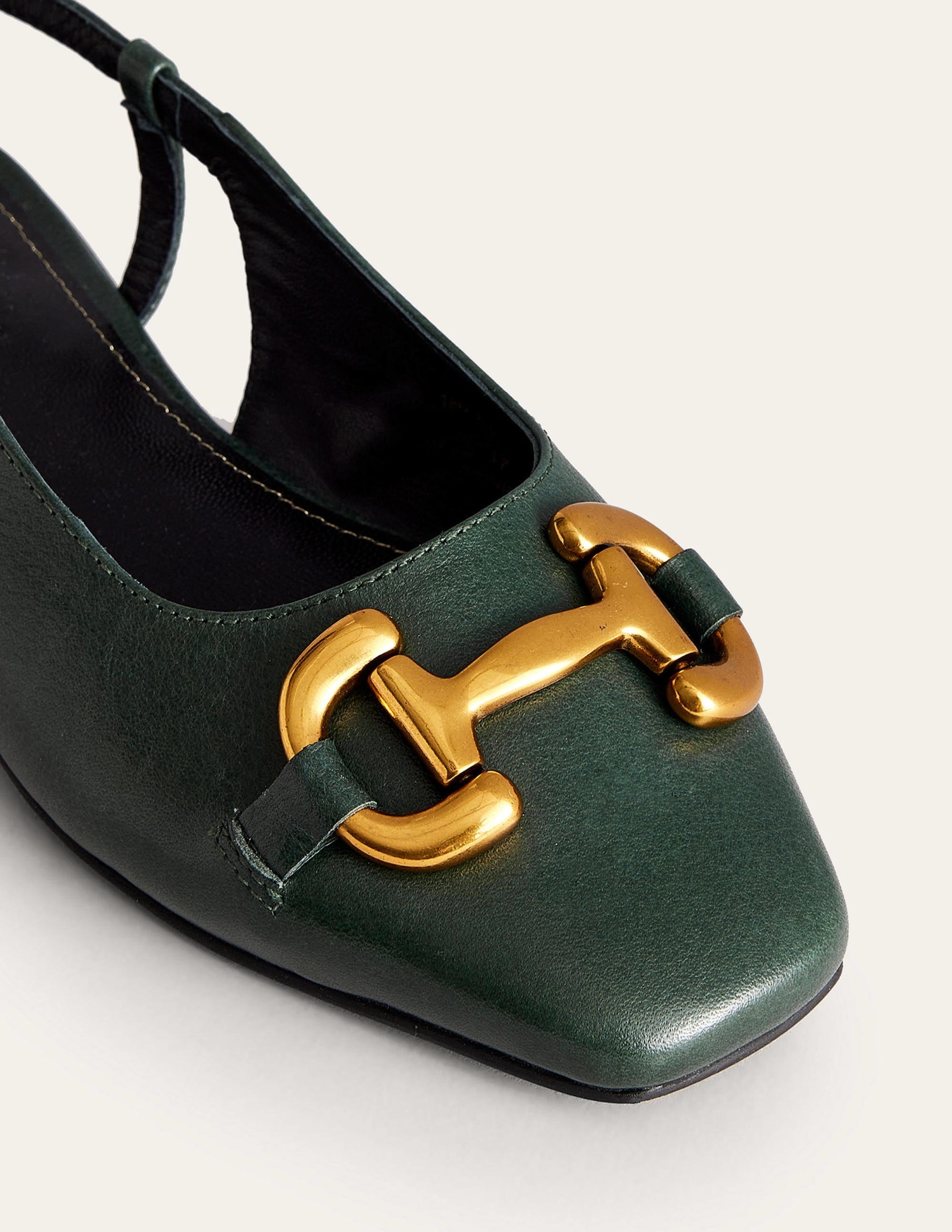 Iris Snaffle Slingback Flats-Winter Green Leather - Image 5