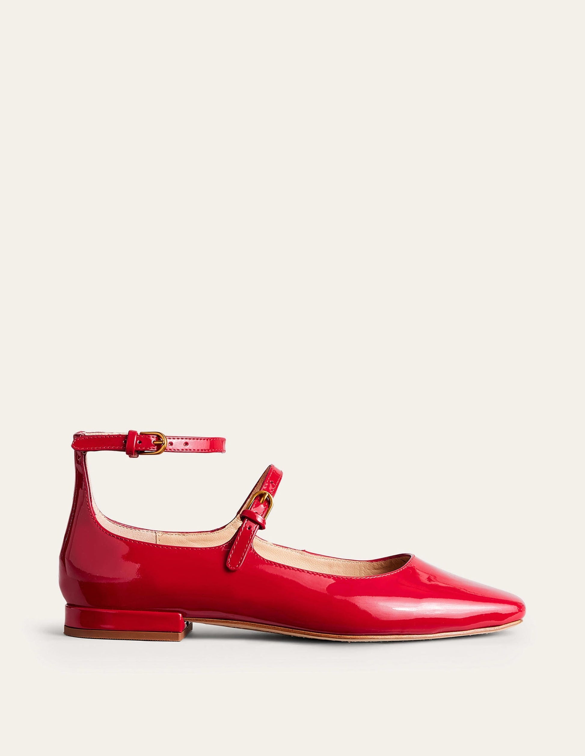 Double-Strap Mary Jane Shoes-Hot Pepper Patent-2