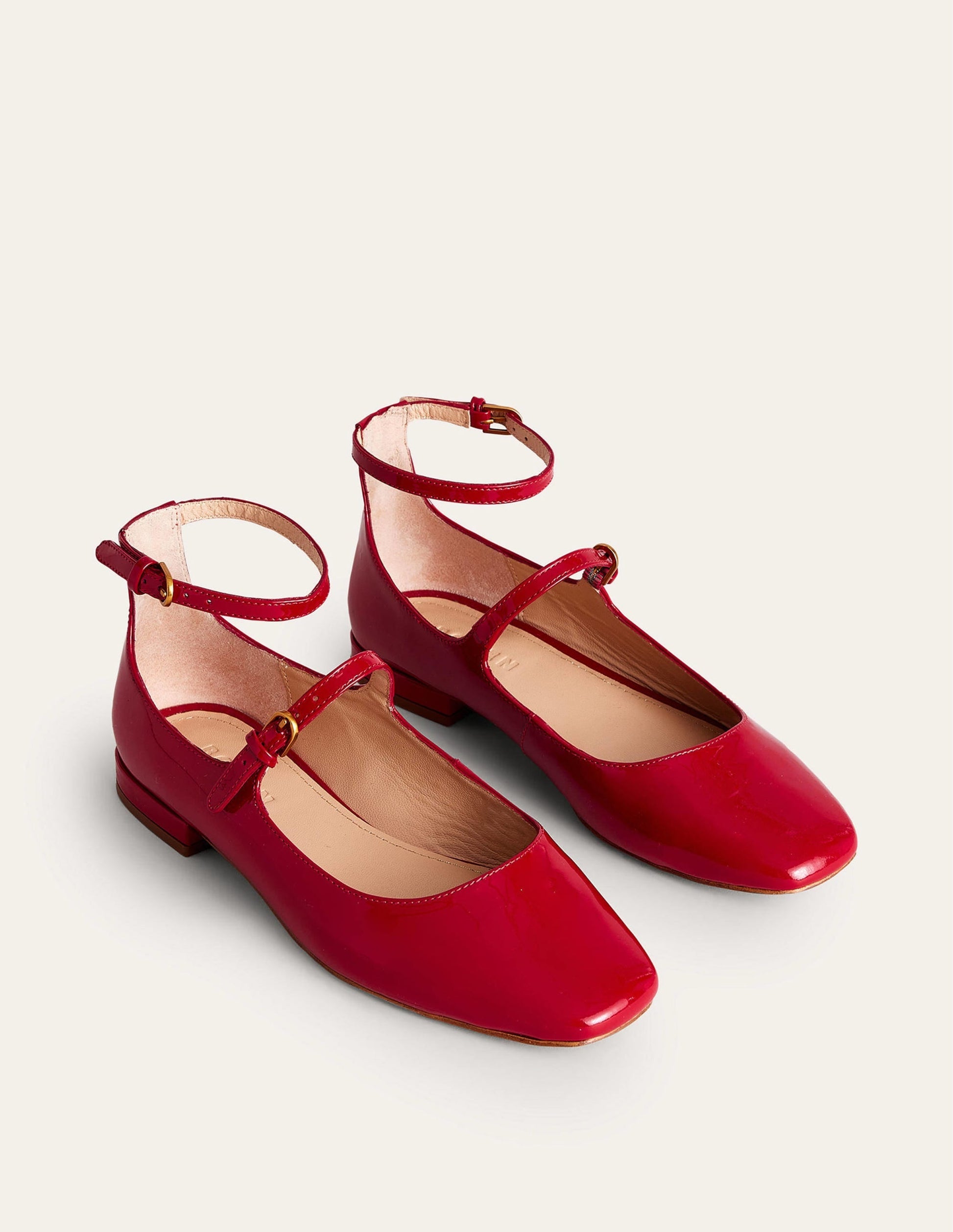 Double-Strap Mary Jane Shoes-Hot Pepper Patent-3