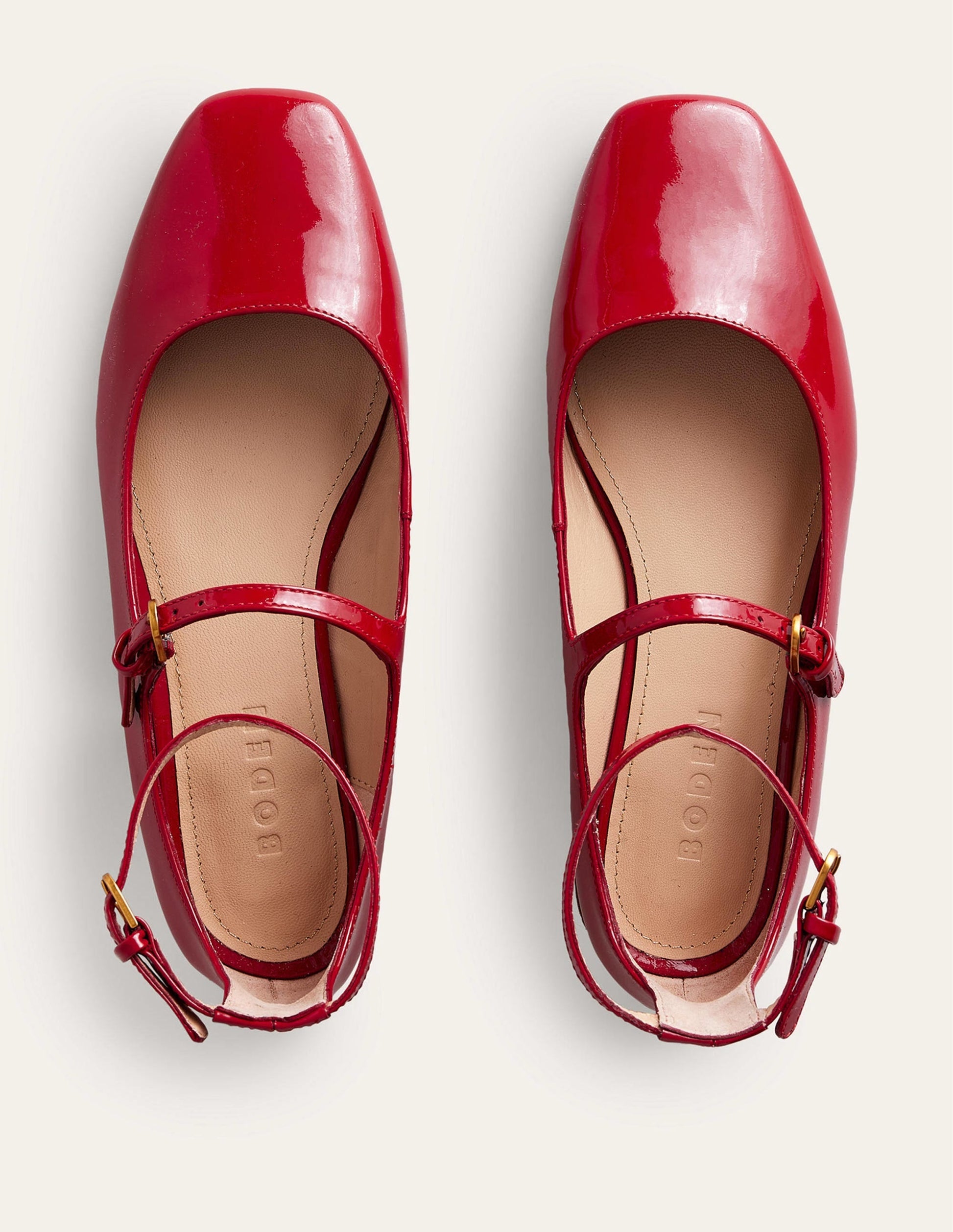 Double-Strap Mary Jane Shoes-Hot Pepper Patent-5