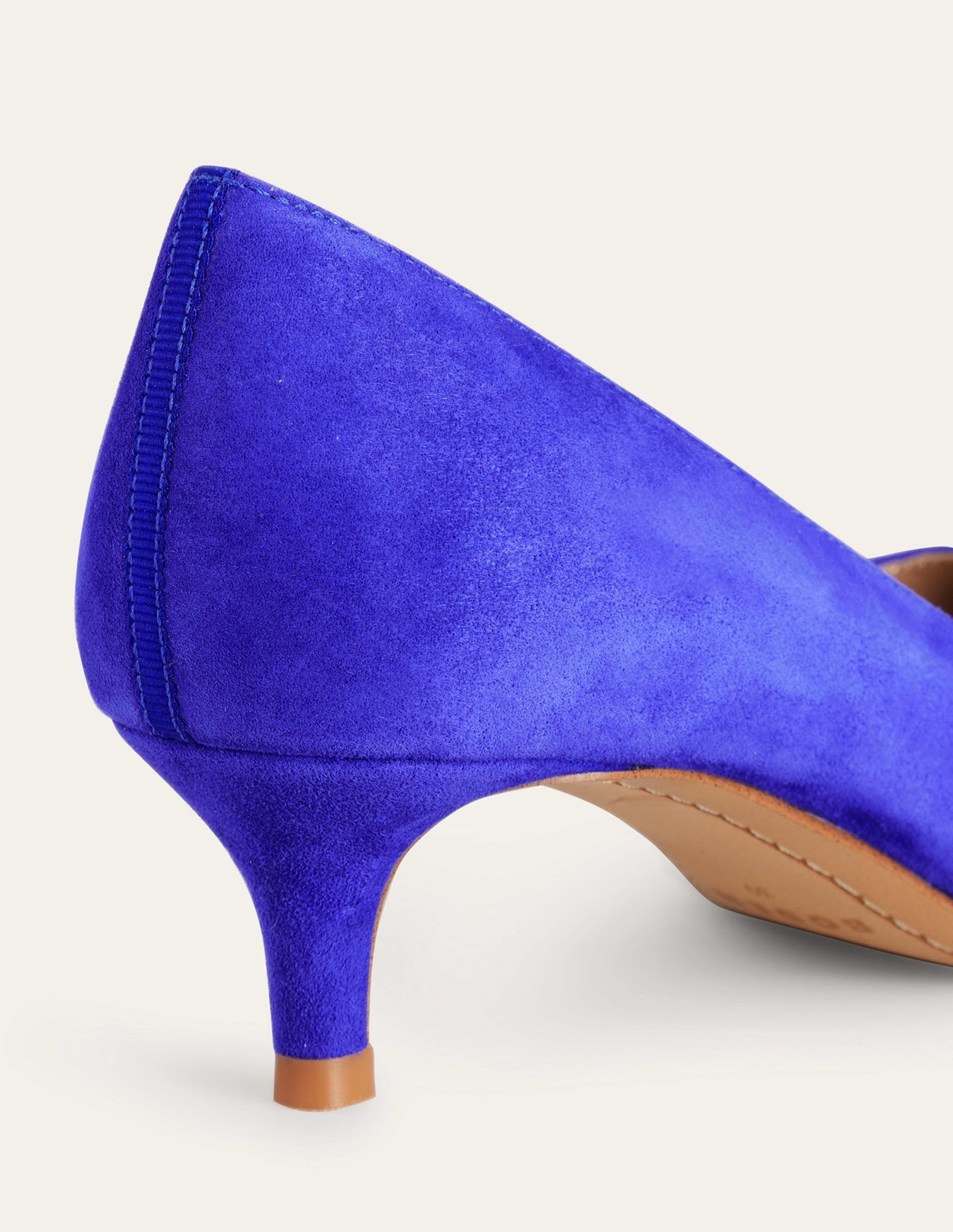 Lara Low-Heeled Court Shoes-Lapis Blue Suede-4