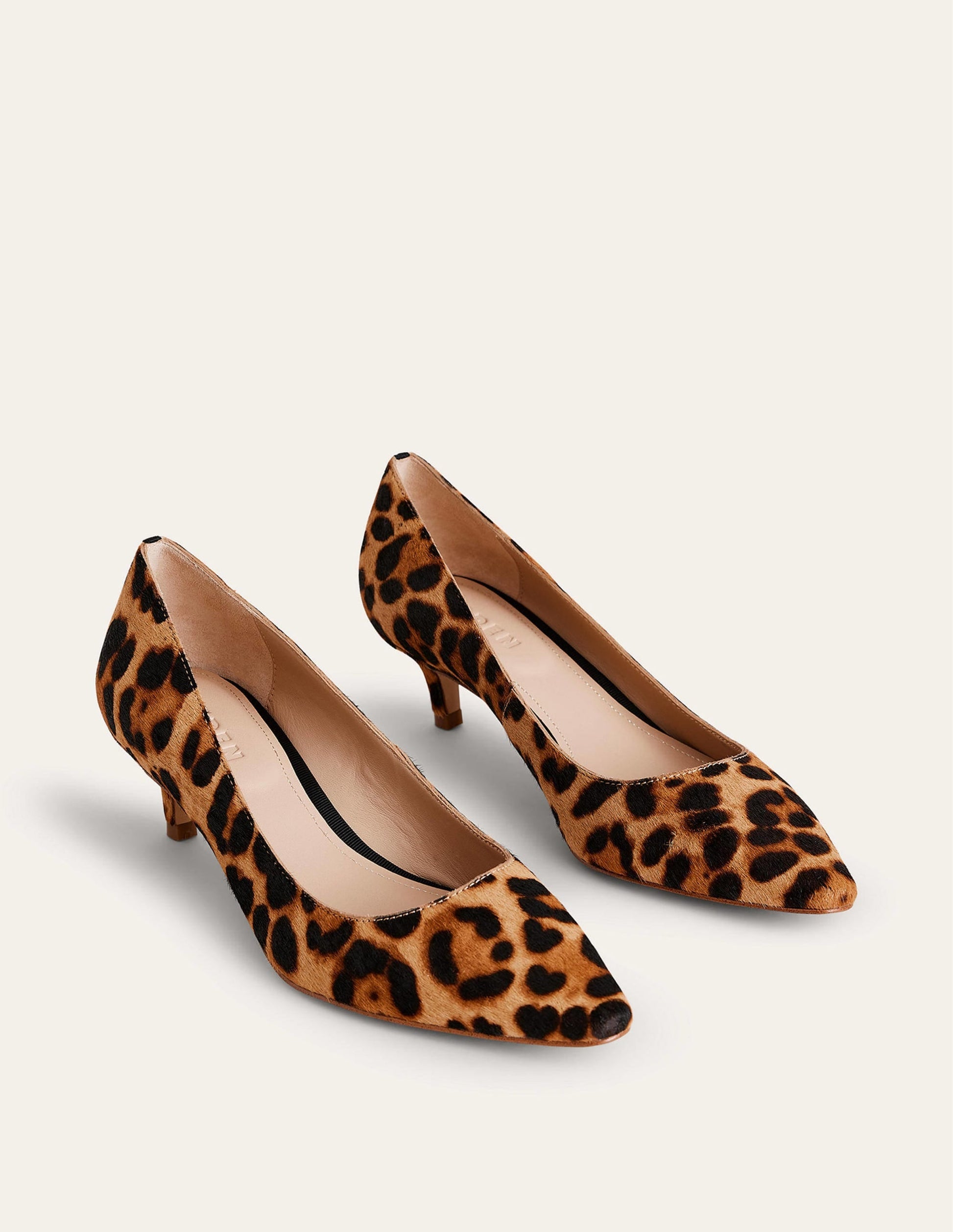 Lara Low-Heeled Court Shoes-Leopard Pony-3
