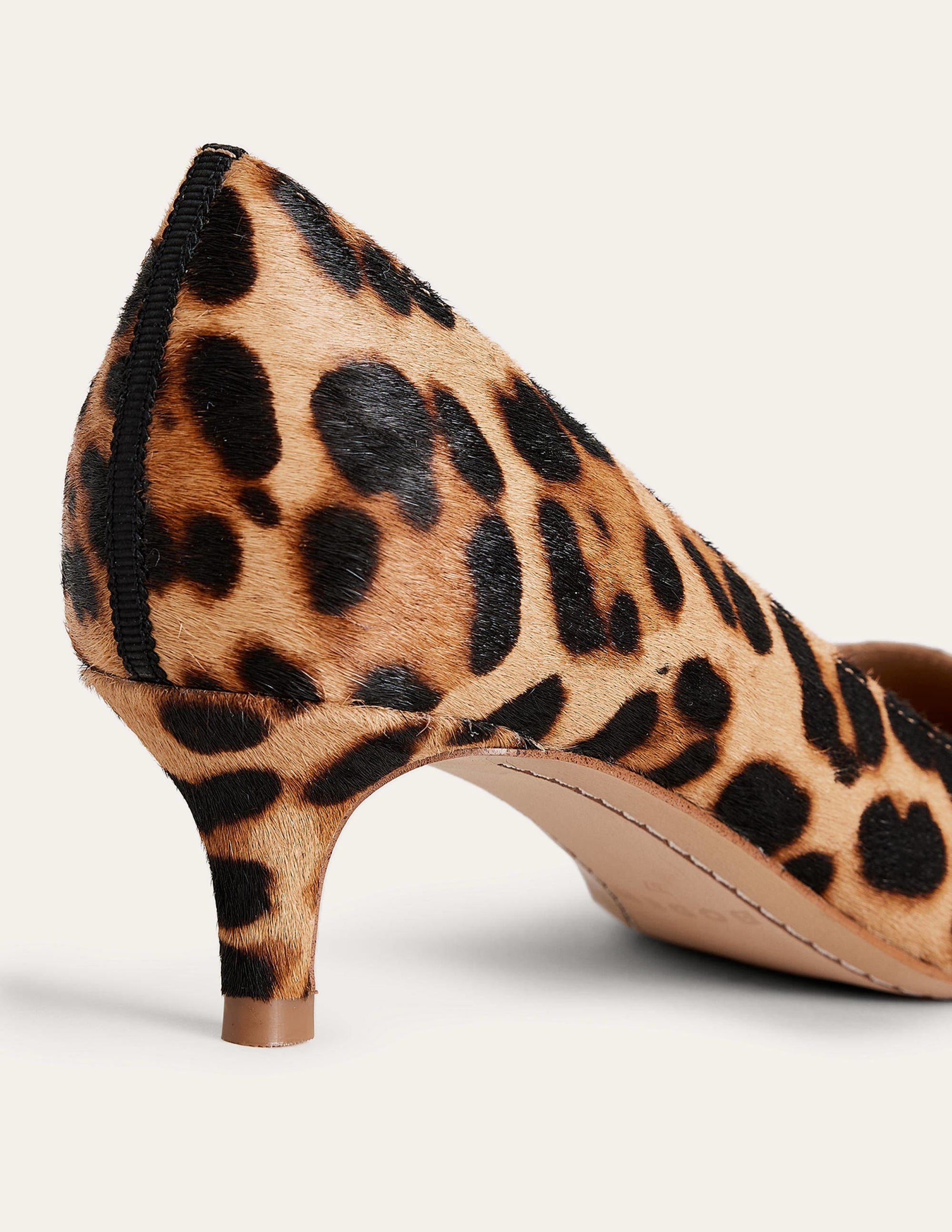 Lara Low-Heeled Court Shoes-Leopard Pony - Image 4