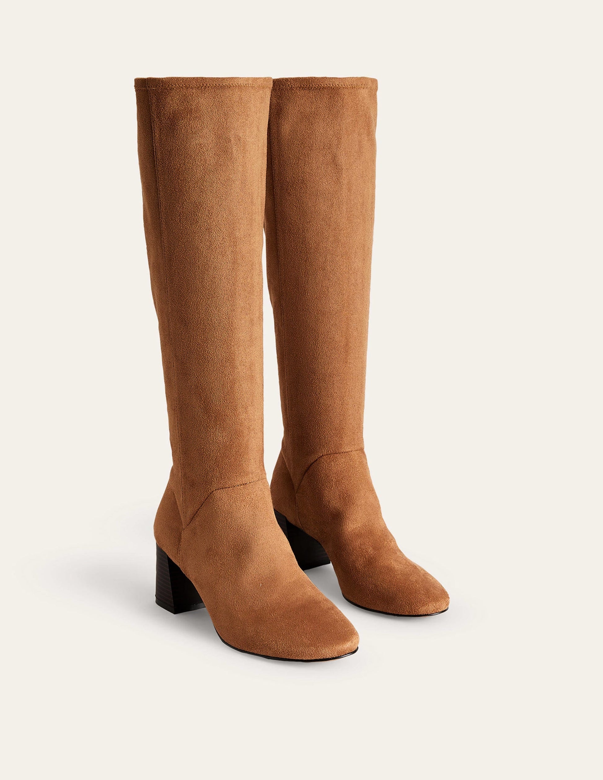 Cara Heeled Stretch Knee Boots-Acorn-2