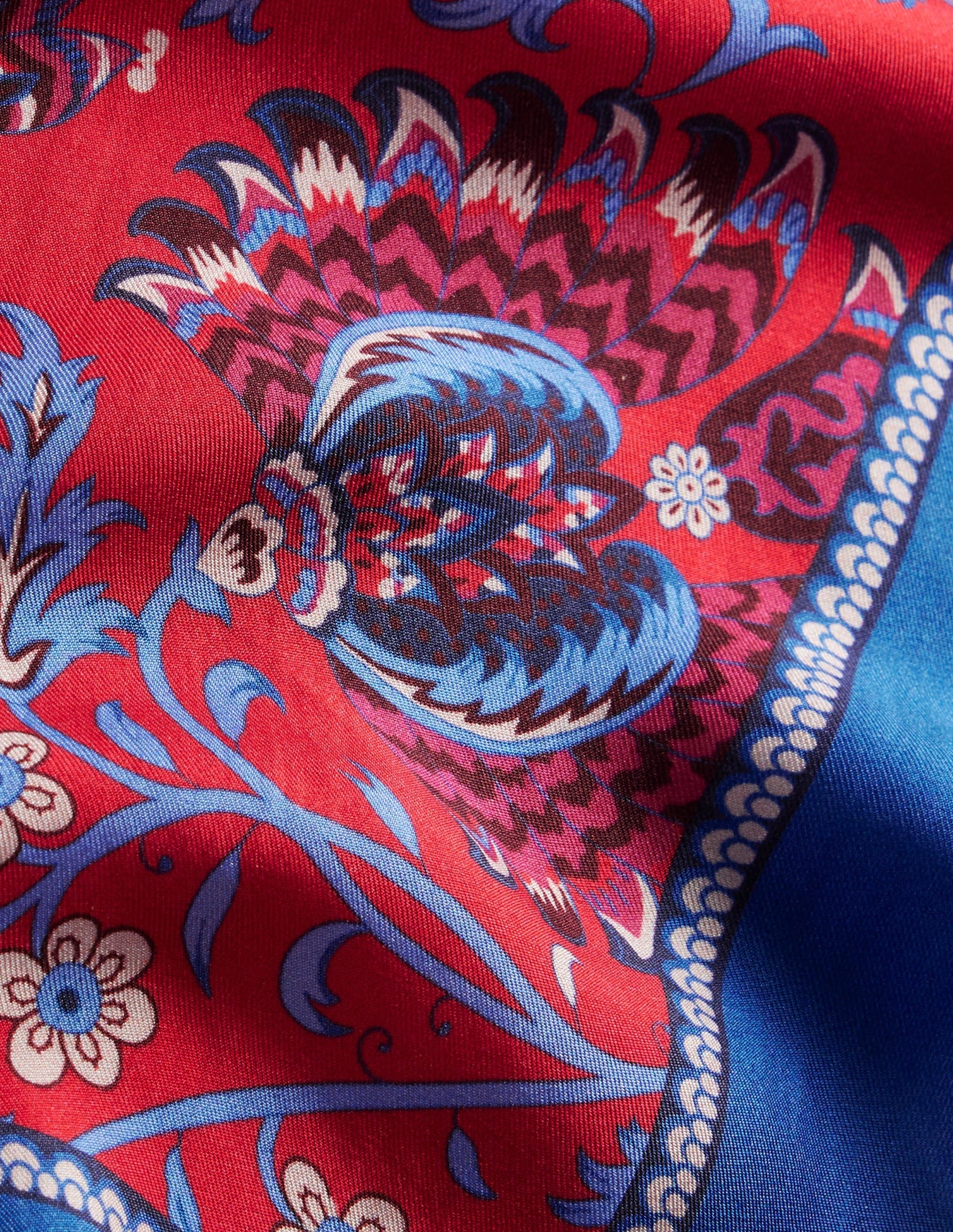 Silk Square Scarf-Hot Pepper, Gardenia Grove-4
