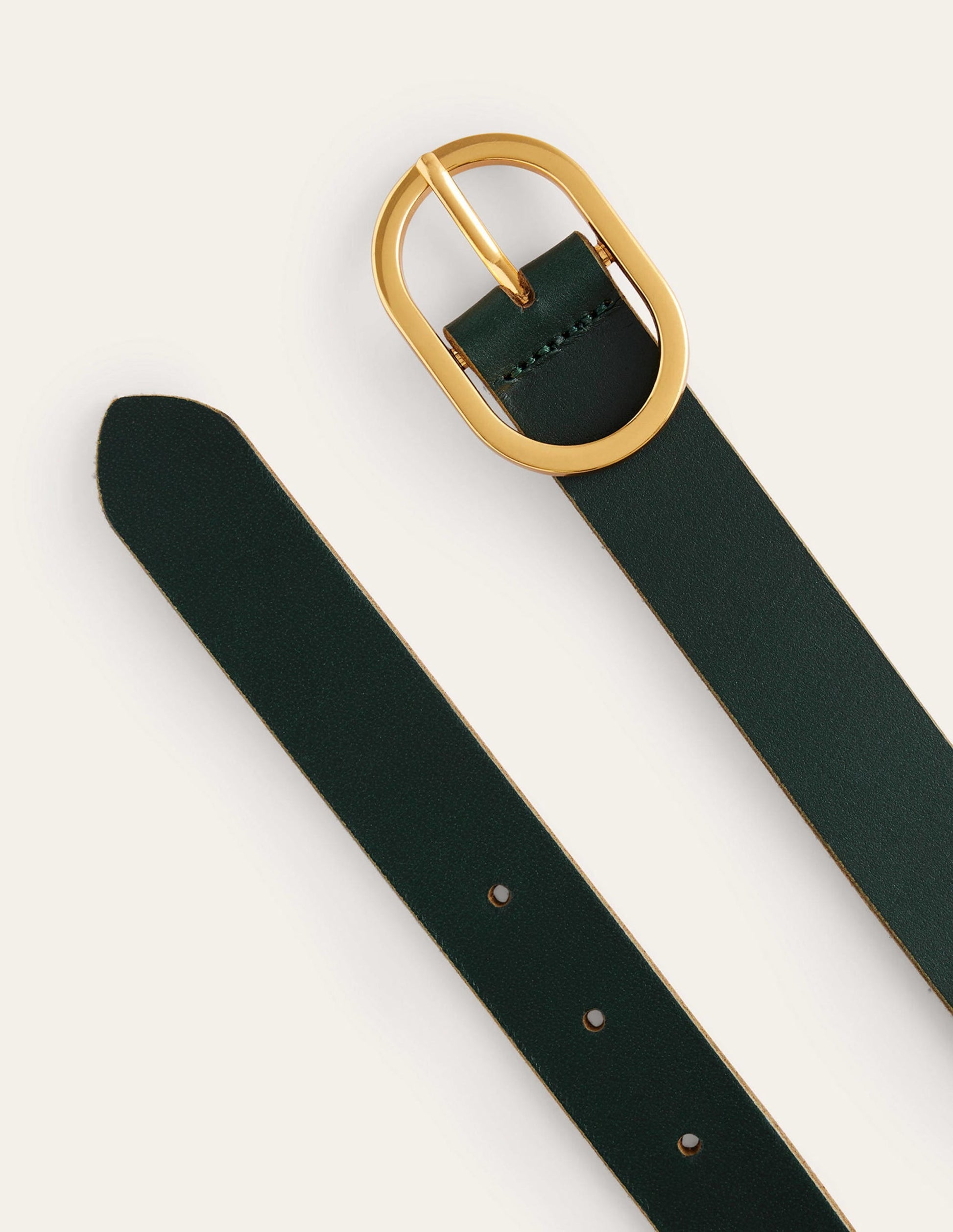 Classic Leather Belt-Dark Green-3