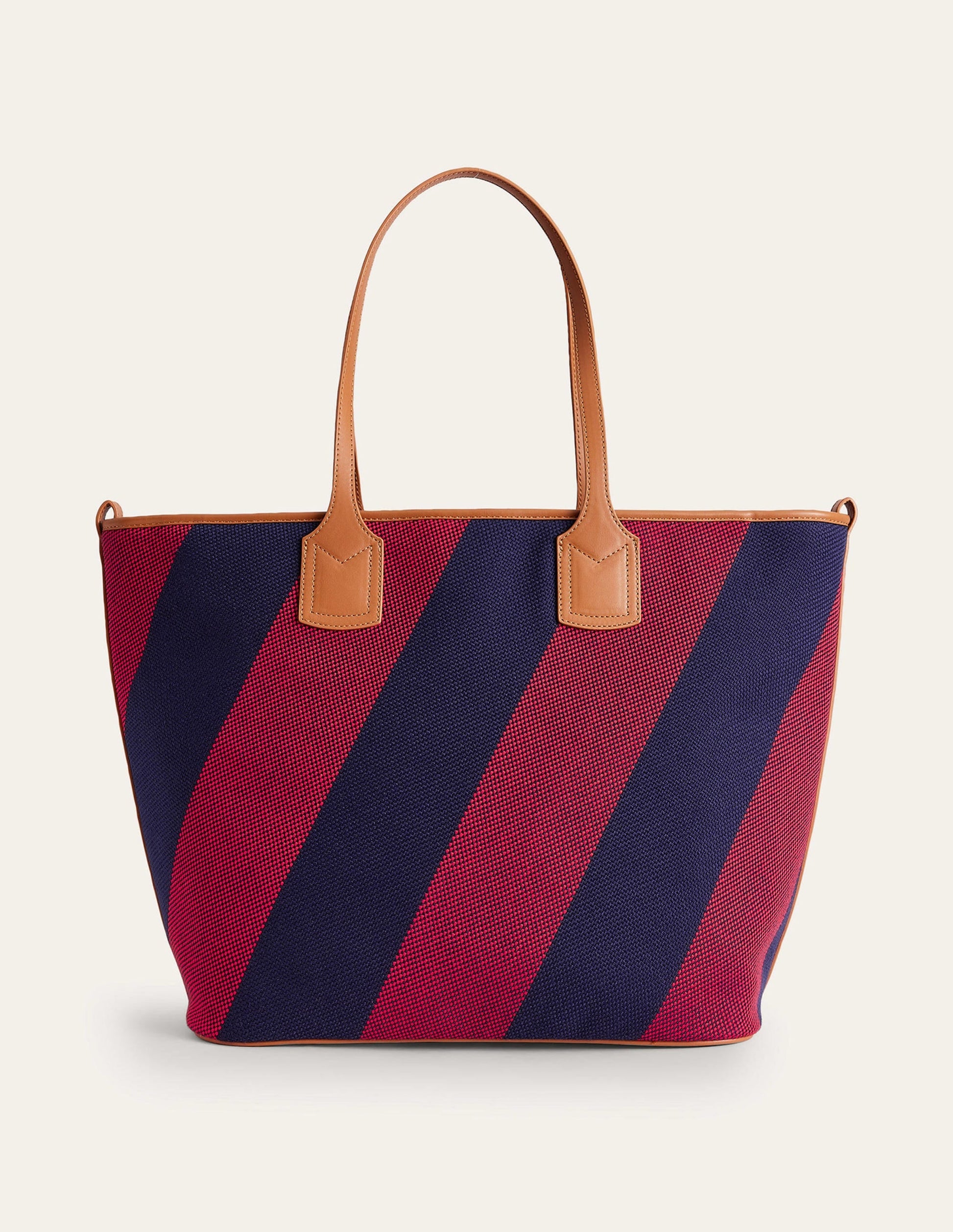 Trapeze Tote Bag-Red Navy Stripe-3