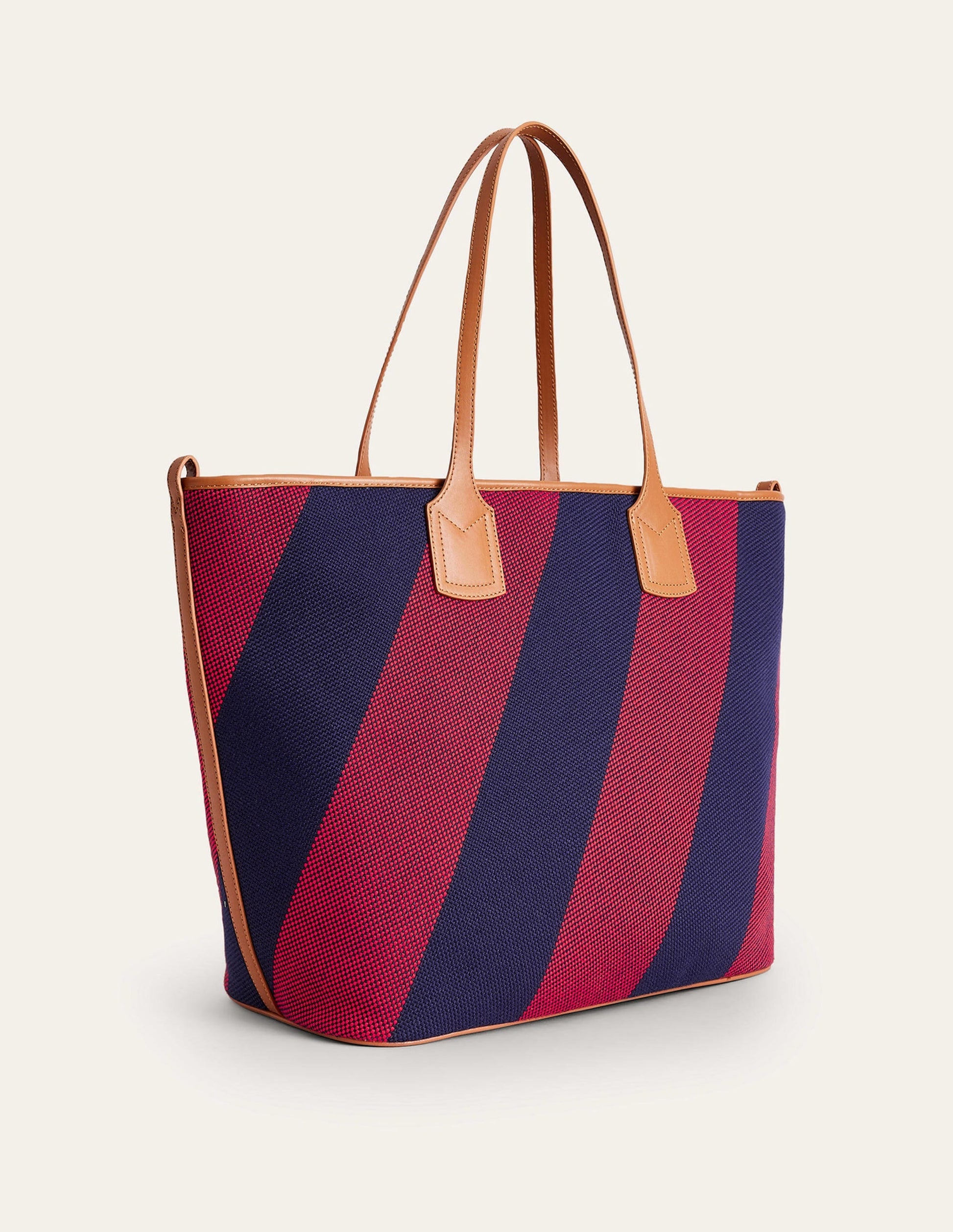 Trapeze Tote Bag-Red Navy Stripe-4