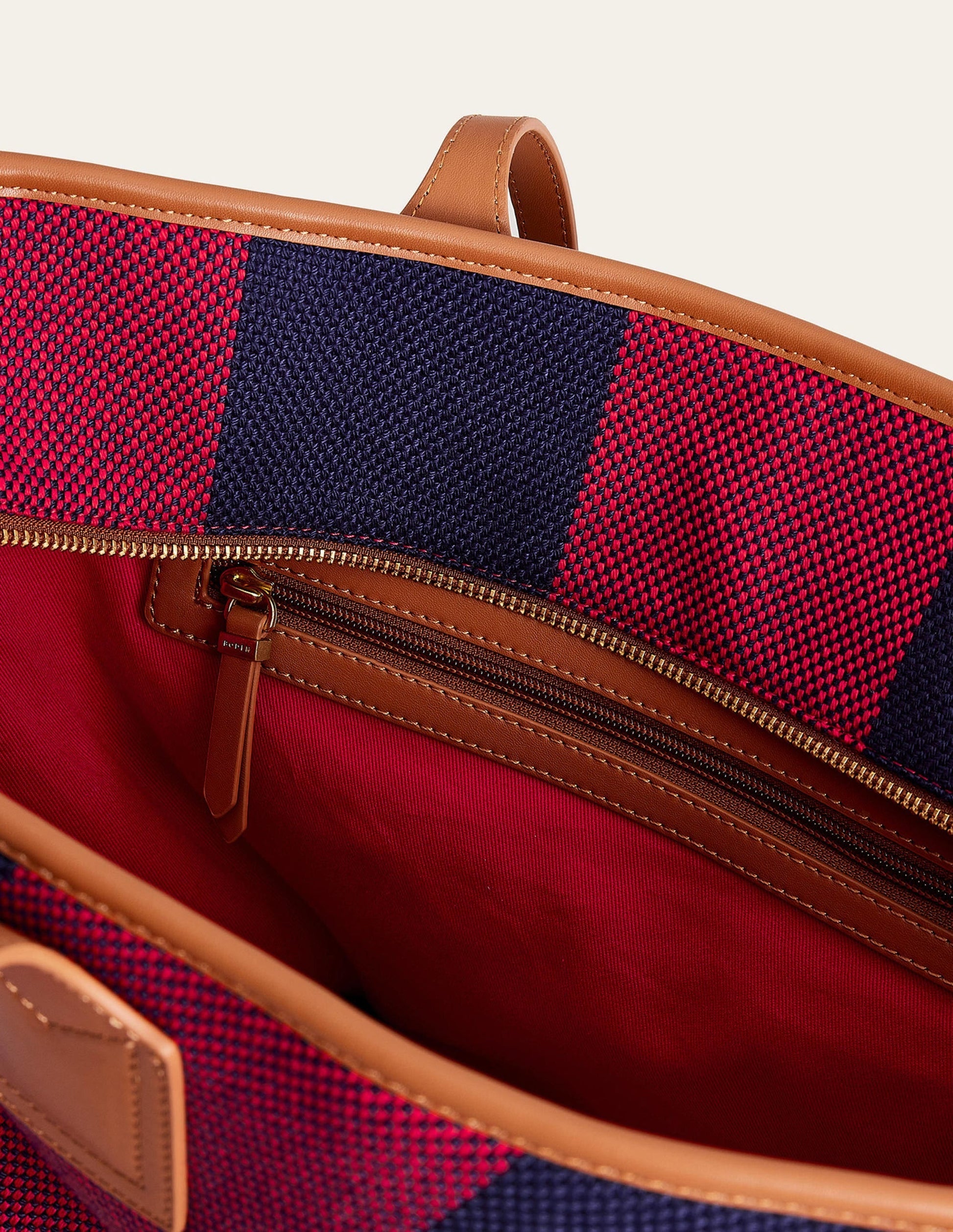 Trapeze Tote Bag-Red Navy Stripe-5