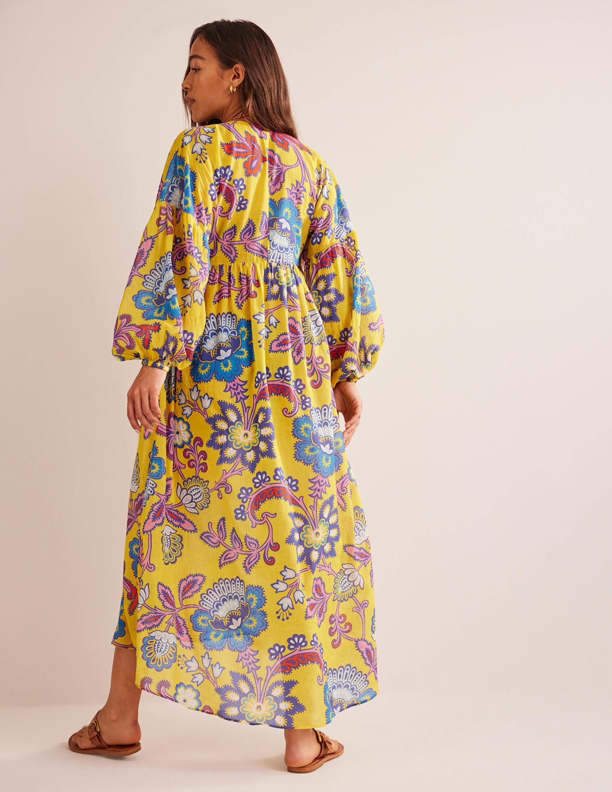 Sarah Maxi Kaftan Dress-Wasp, Meadow - Image 3