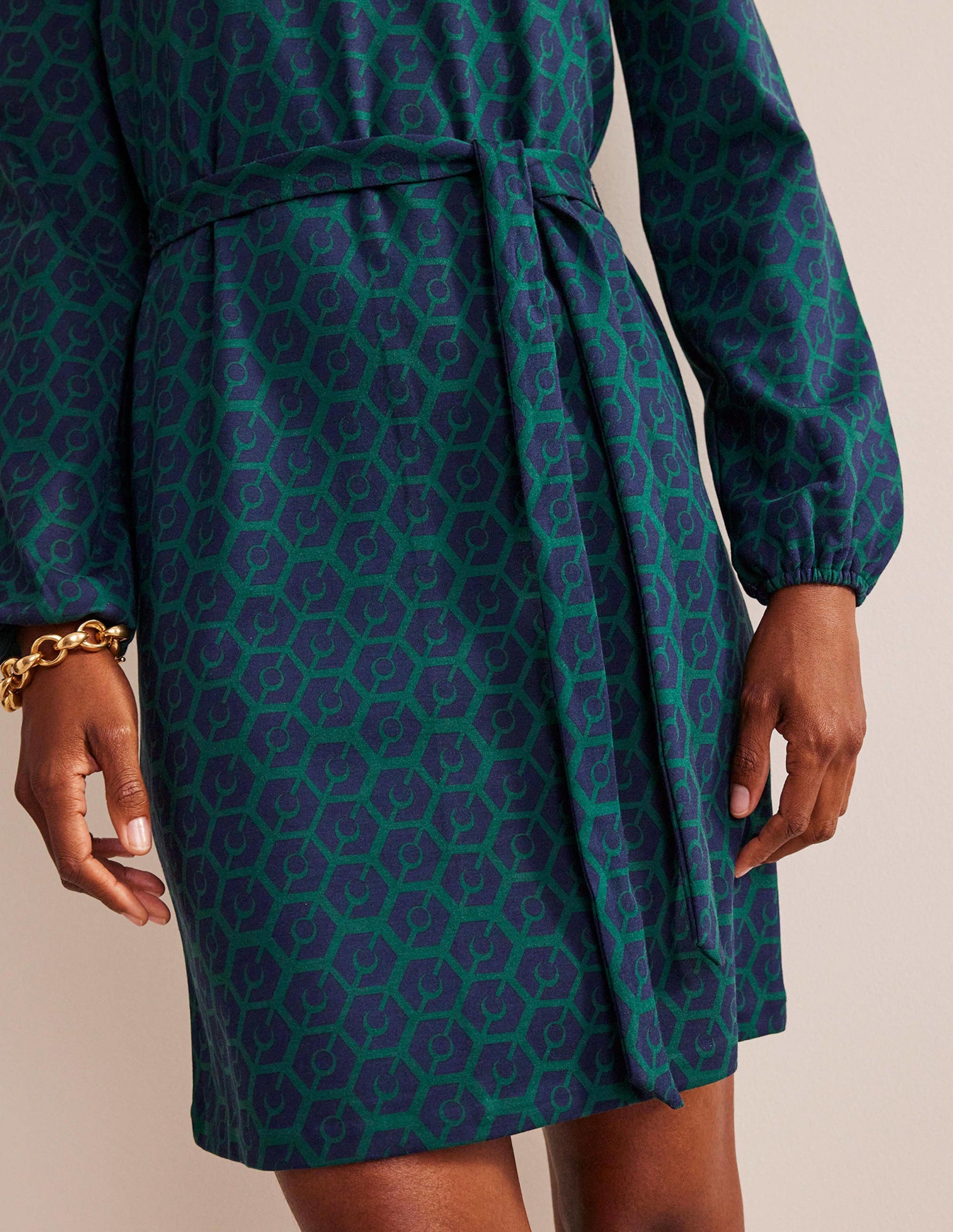 Violet Ponte Shift Dress-Emerald Night, Reverie-2