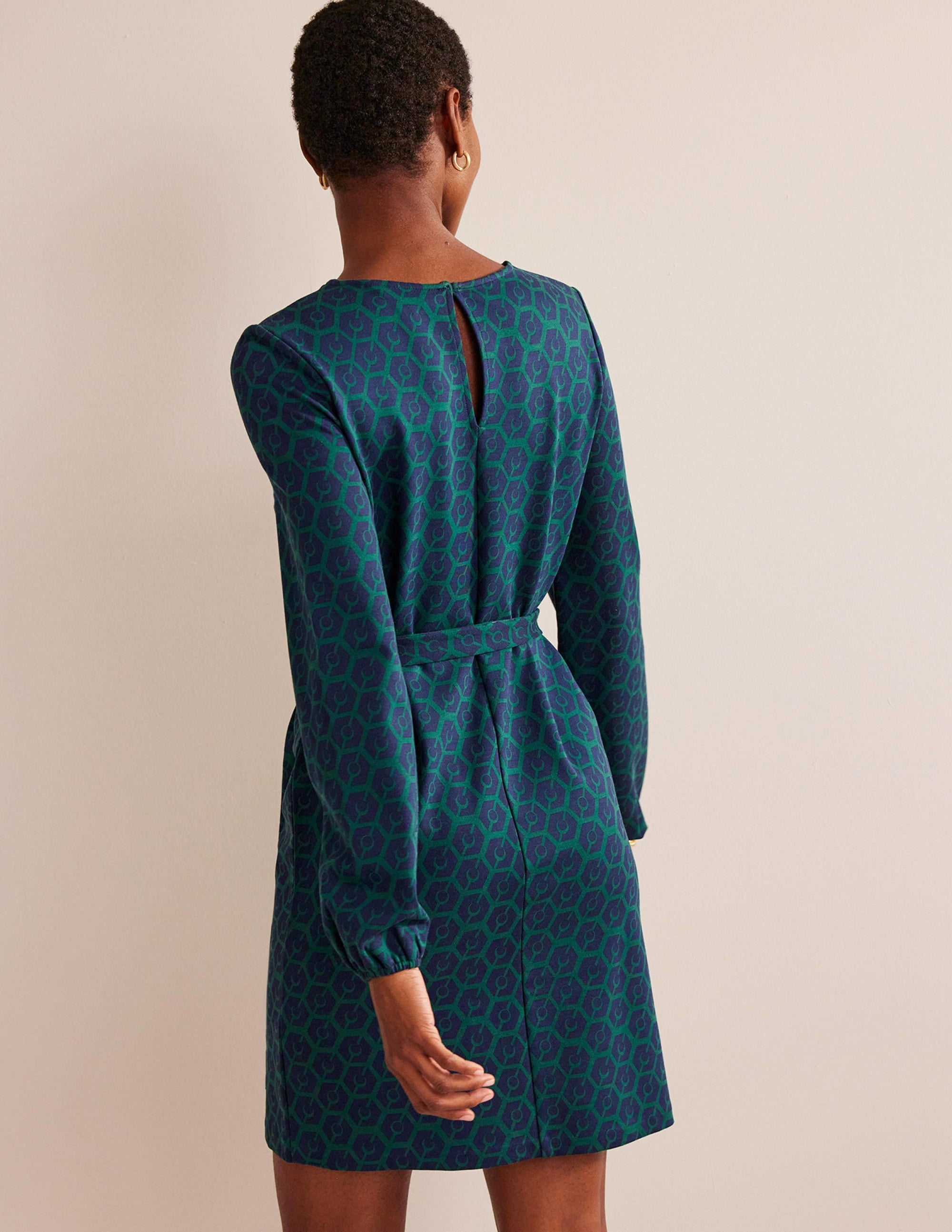 Violet Ponte Shift Dress-Emerald Night, Reverie - Image 3