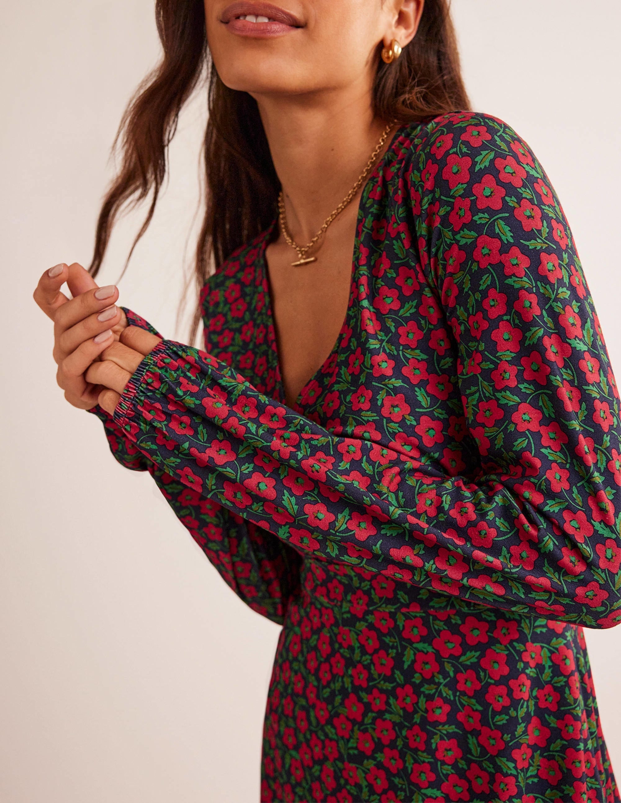 Willow Jersey Dress-Hot Pepper, Petal Pop - Image 2