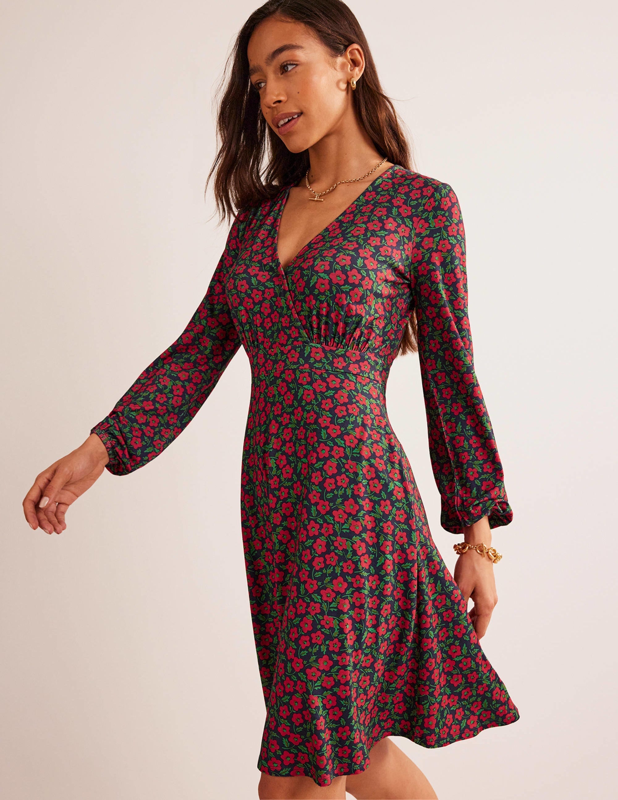 Willow Jersey Dress-Hot Pepper, Petal Pop - Image 4