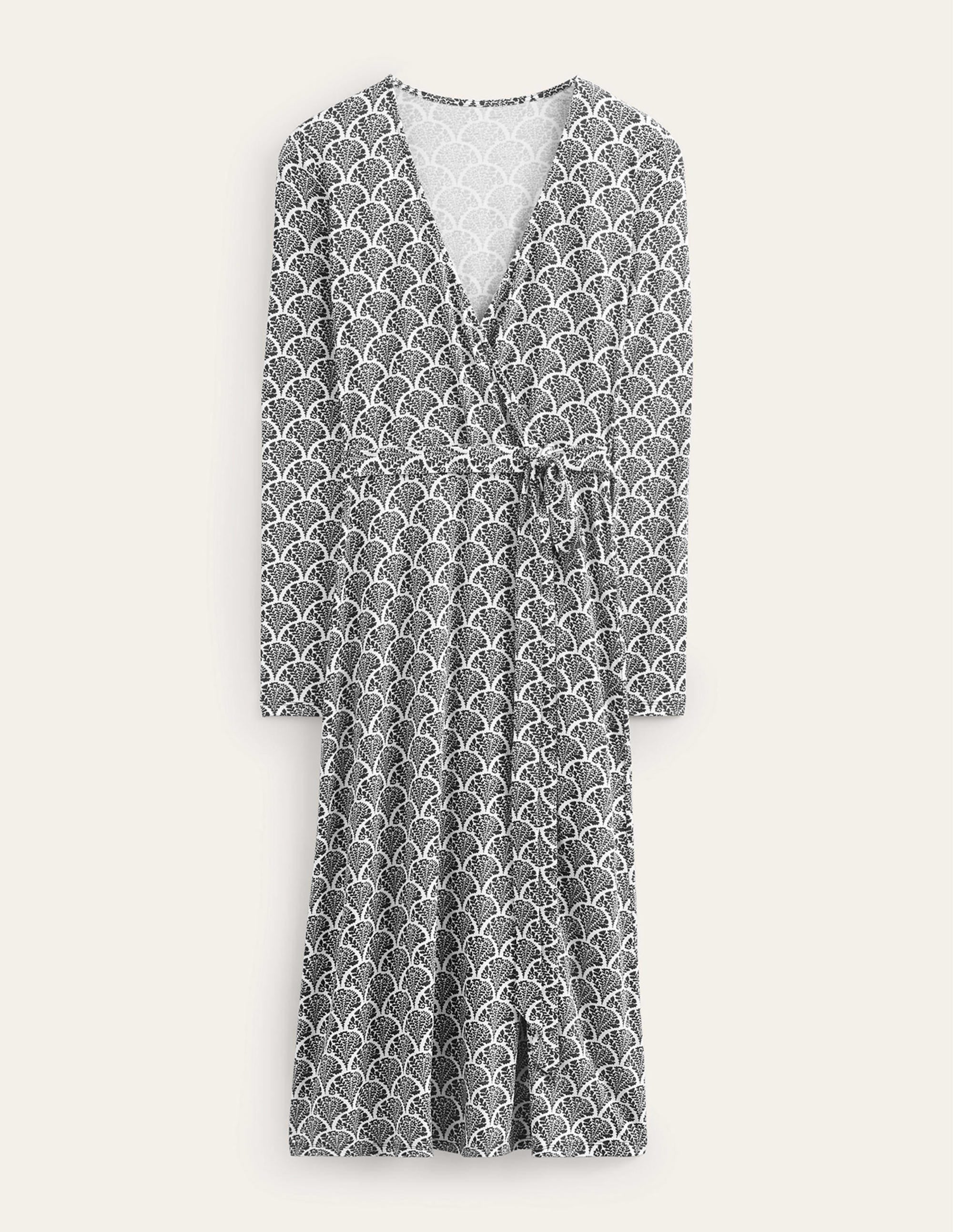 Nina Jersey Midi Dress-Black, Blossomy - Image 5