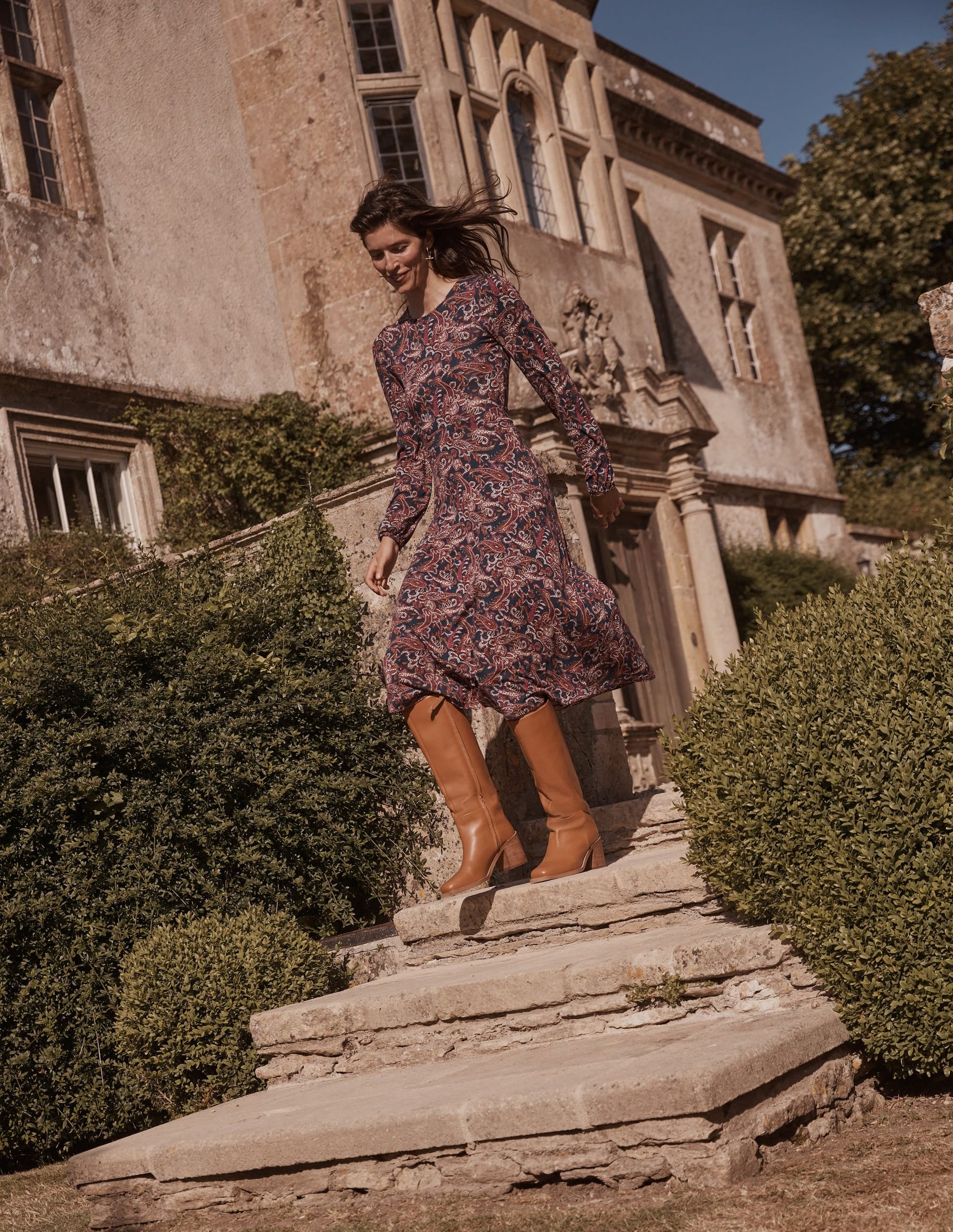 Camille Jersey Midi Dress-Purple Pansy, Paisley Lawn-5