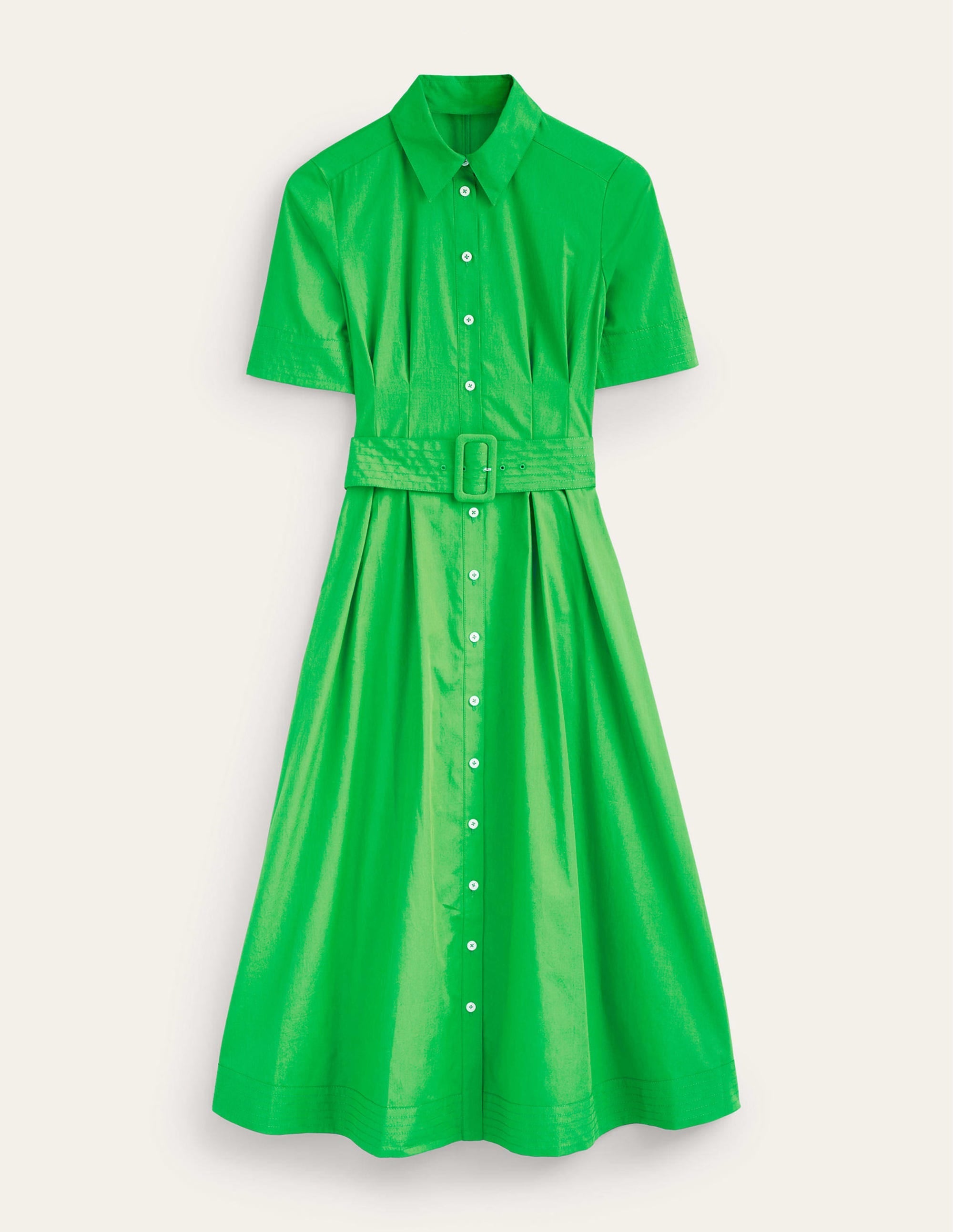 Pippa Midi Shirt Dress-Bright Green - Image 6