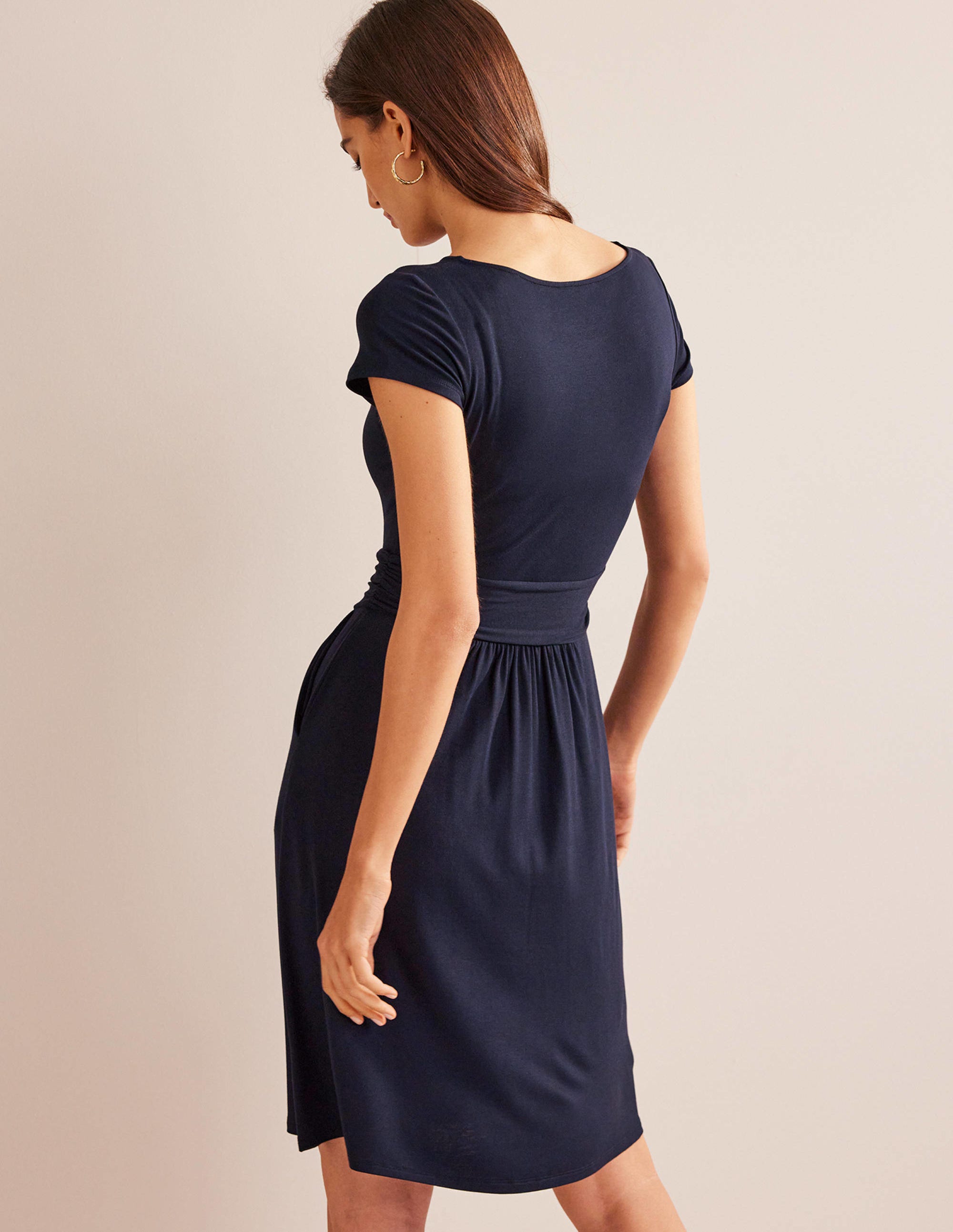 Amelie Jersey Dress-Navy - Image 3