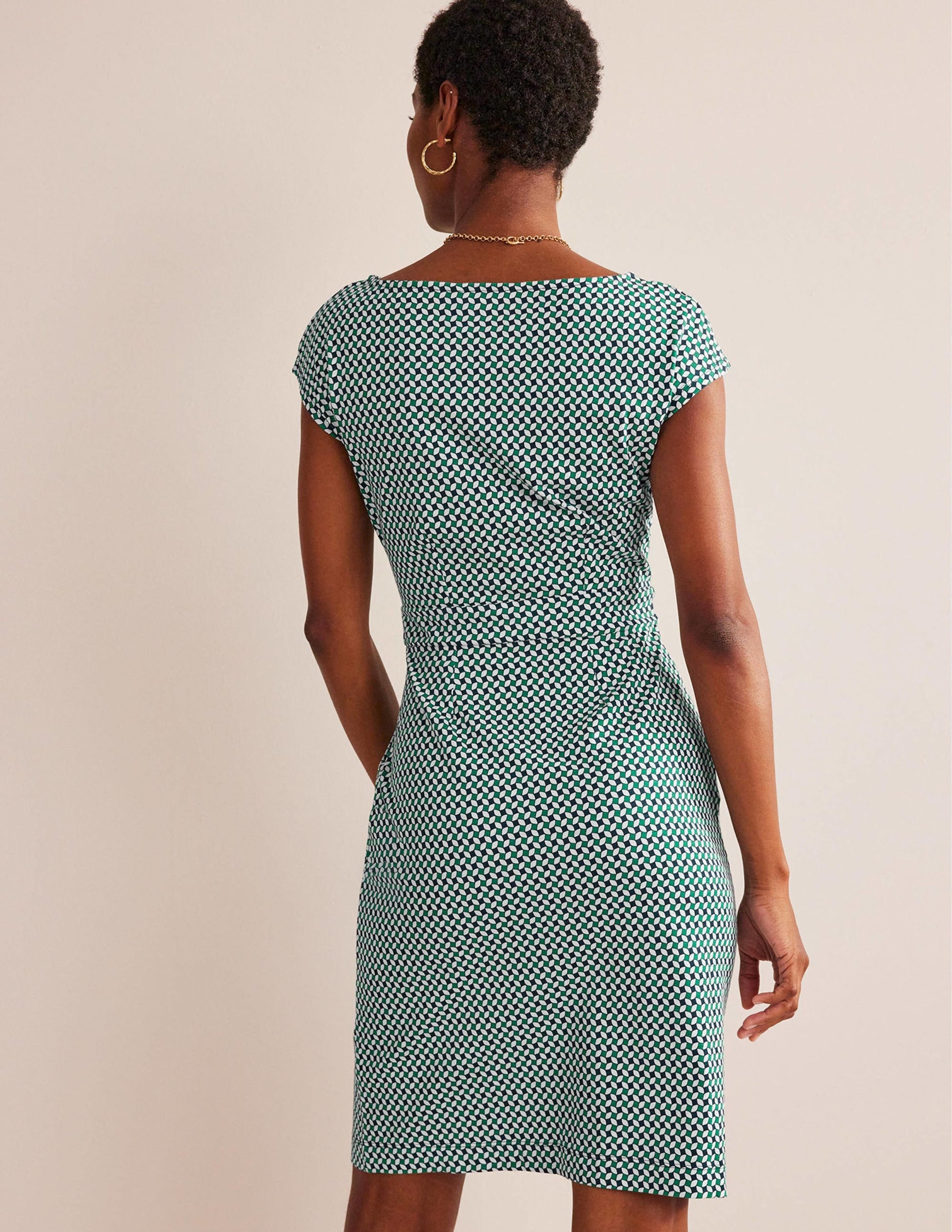 Florrie Jersey Dress-Meadow Green, Abstract Diamond-3
